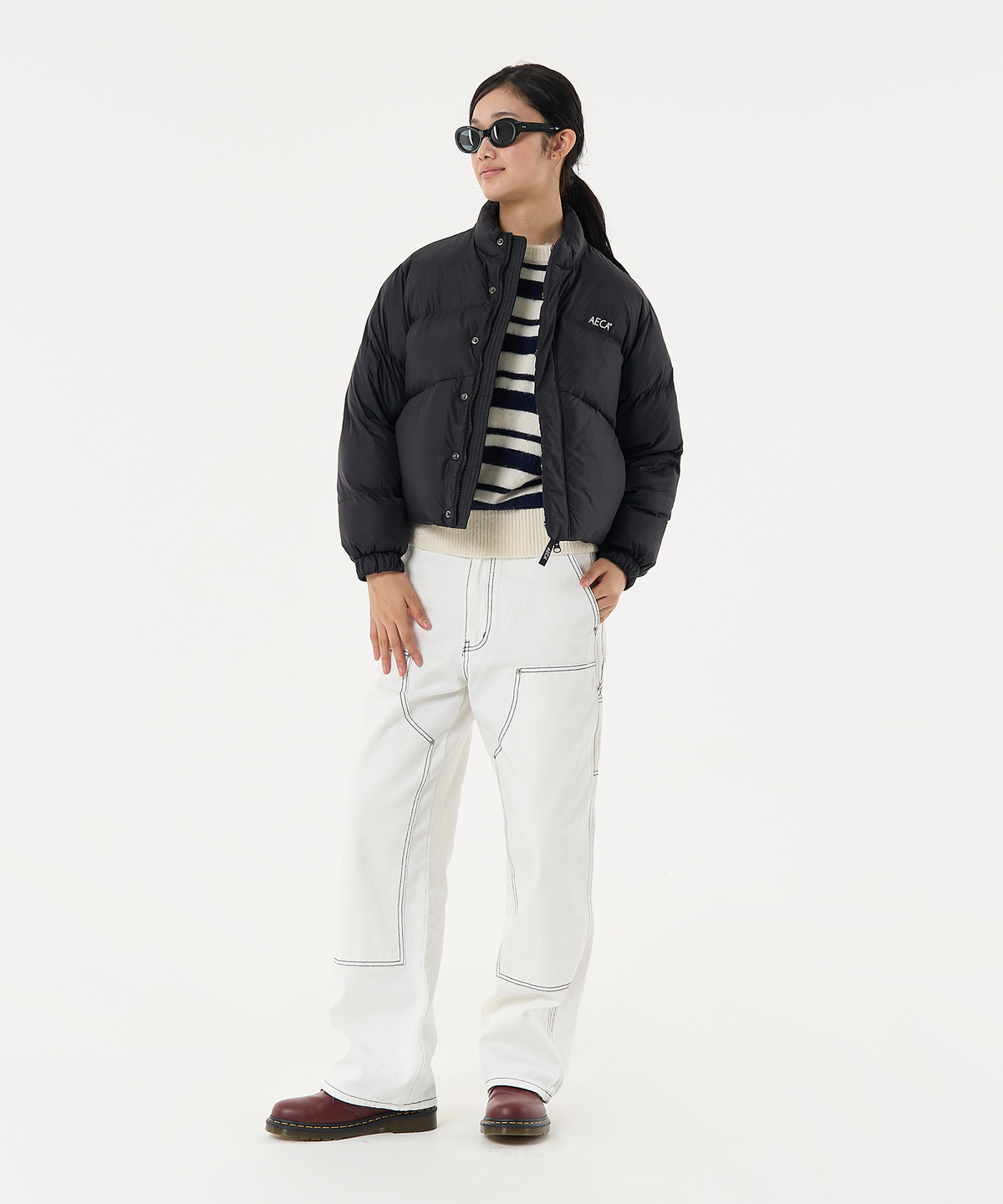 에이카화이트(AECA) AECA CURVED SHORT PUFFER JUMPER-BLACK