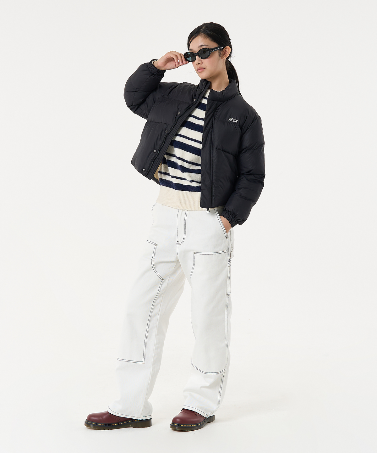 에이카화이트(AECA) AECA CURVED SHORT PUFFER JUMPER-BLACK