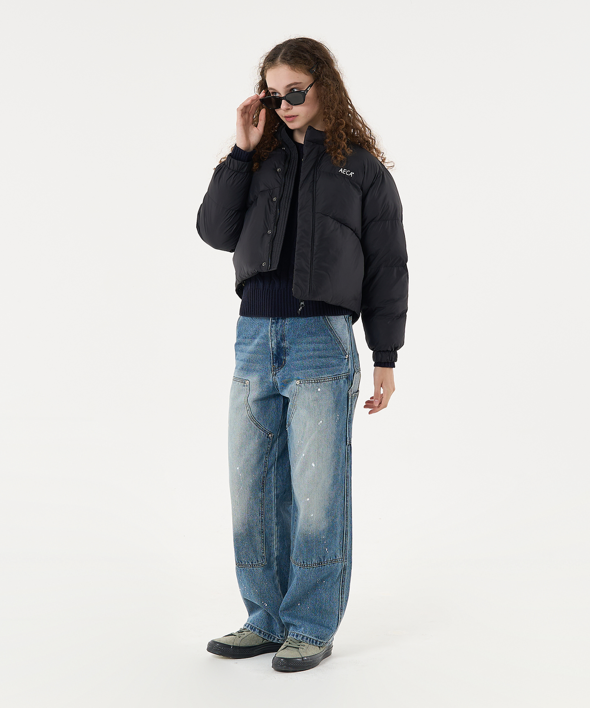 에이카화이트(AECA) AECA CURVED SHORT PUFFER JUMPER-BLACK