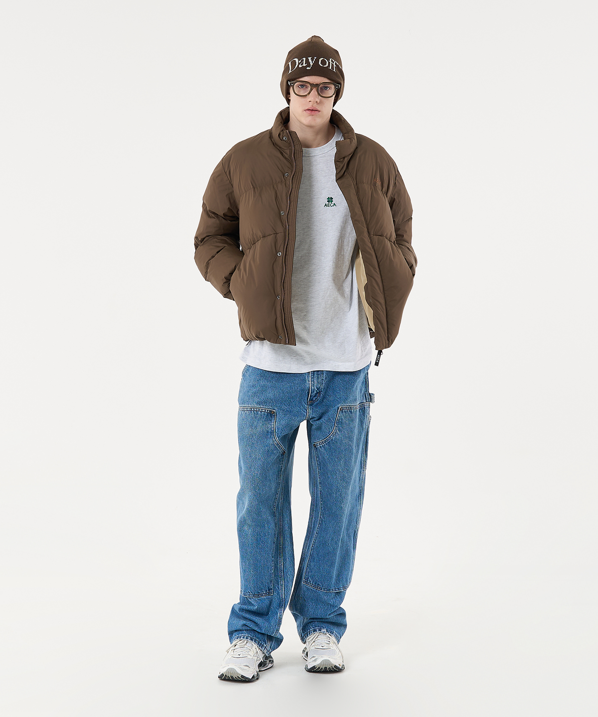 에이카화이트(AECA) AECA CURVED SHORT PUFFER JUMPER-BROWN