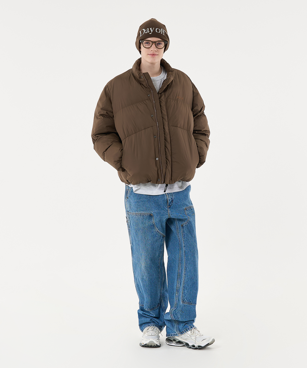 에이카화이트(AECA) AECA CURVED SHORT PUFFER JUMPER-BROWN