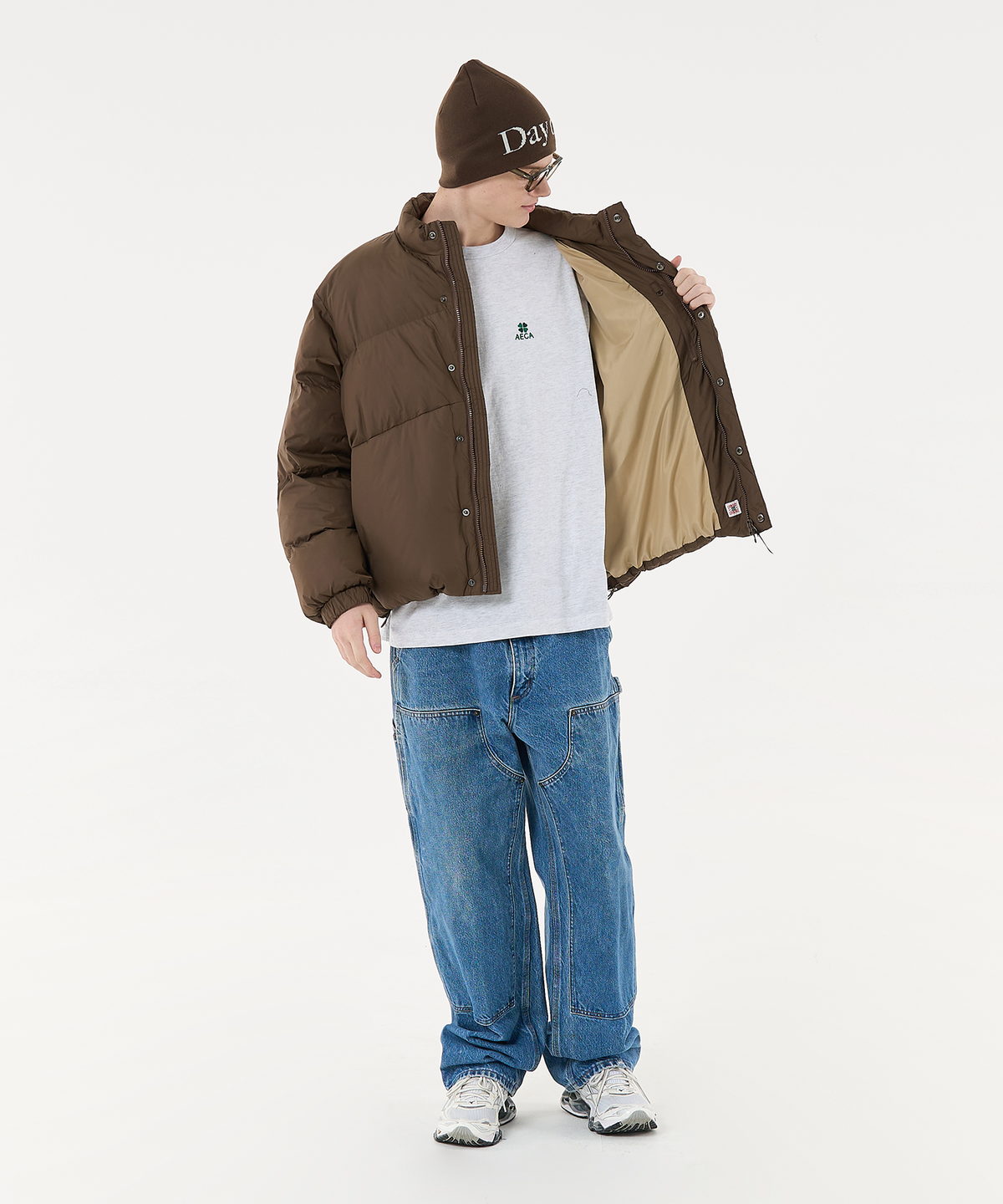에이카화이트(AECA) AECA CURVED SHORT PUFFER JUMPER-BROWN