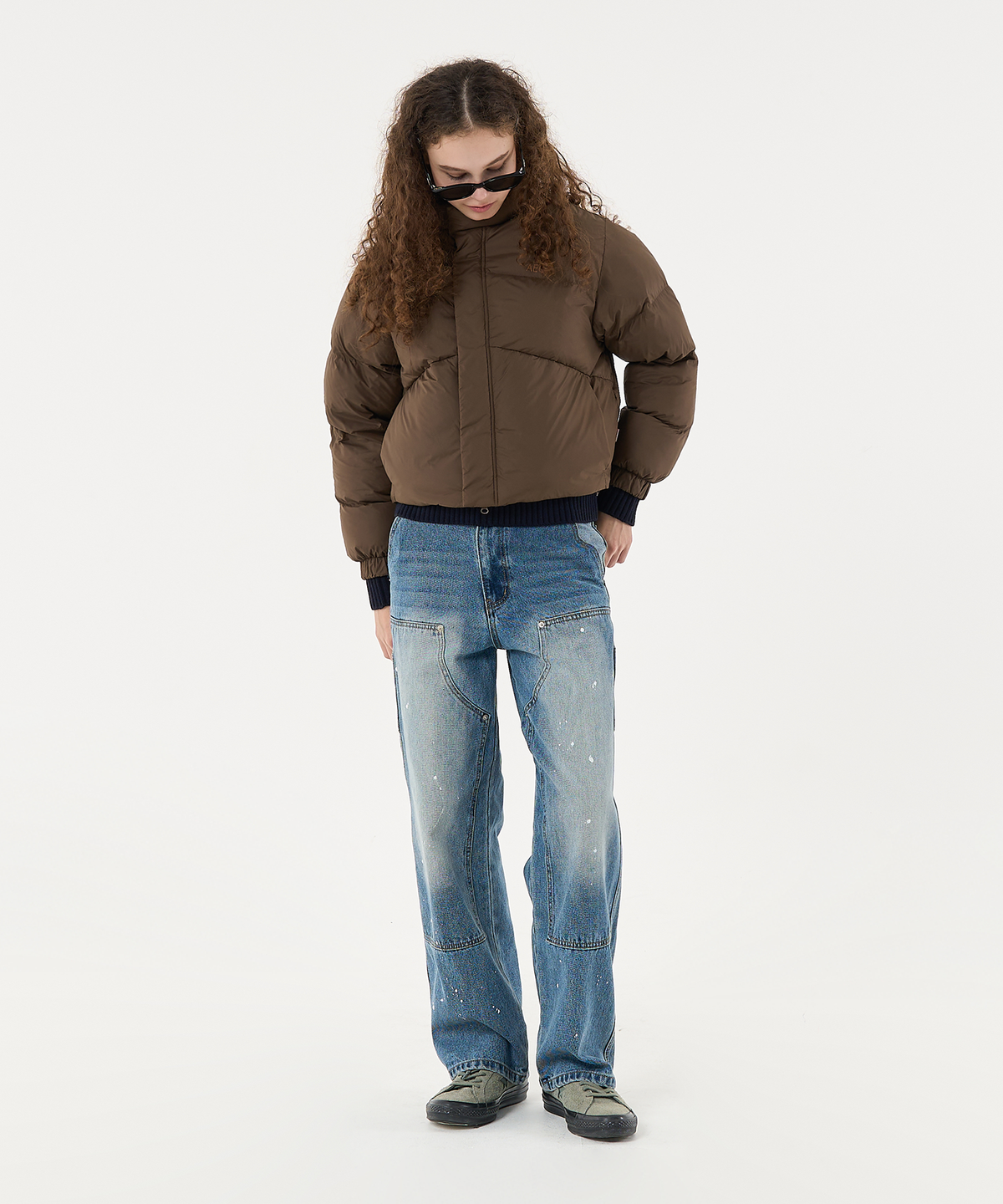 에이카화이트(AECA) AECA CURVED SHORT PUFFER JUMPER-BROWN