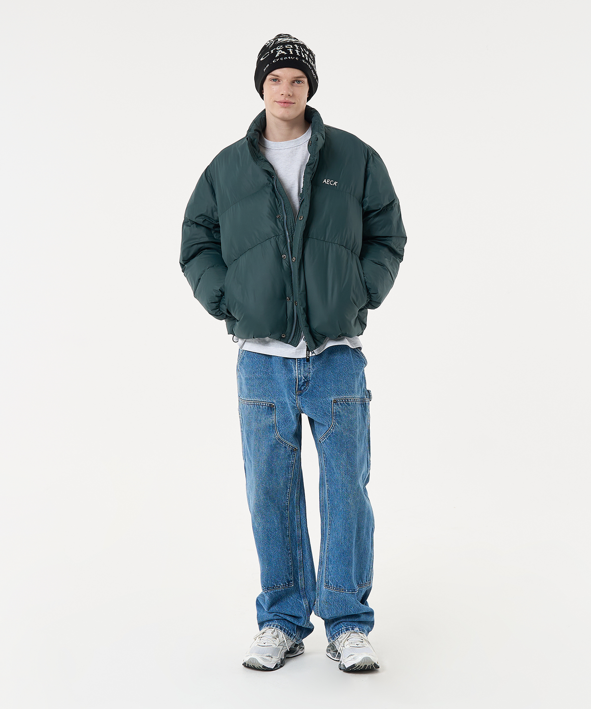 에이카화이트(AECA) AECA CURVED SHORT PUFFER JUMPER-VINTAGE BLUE