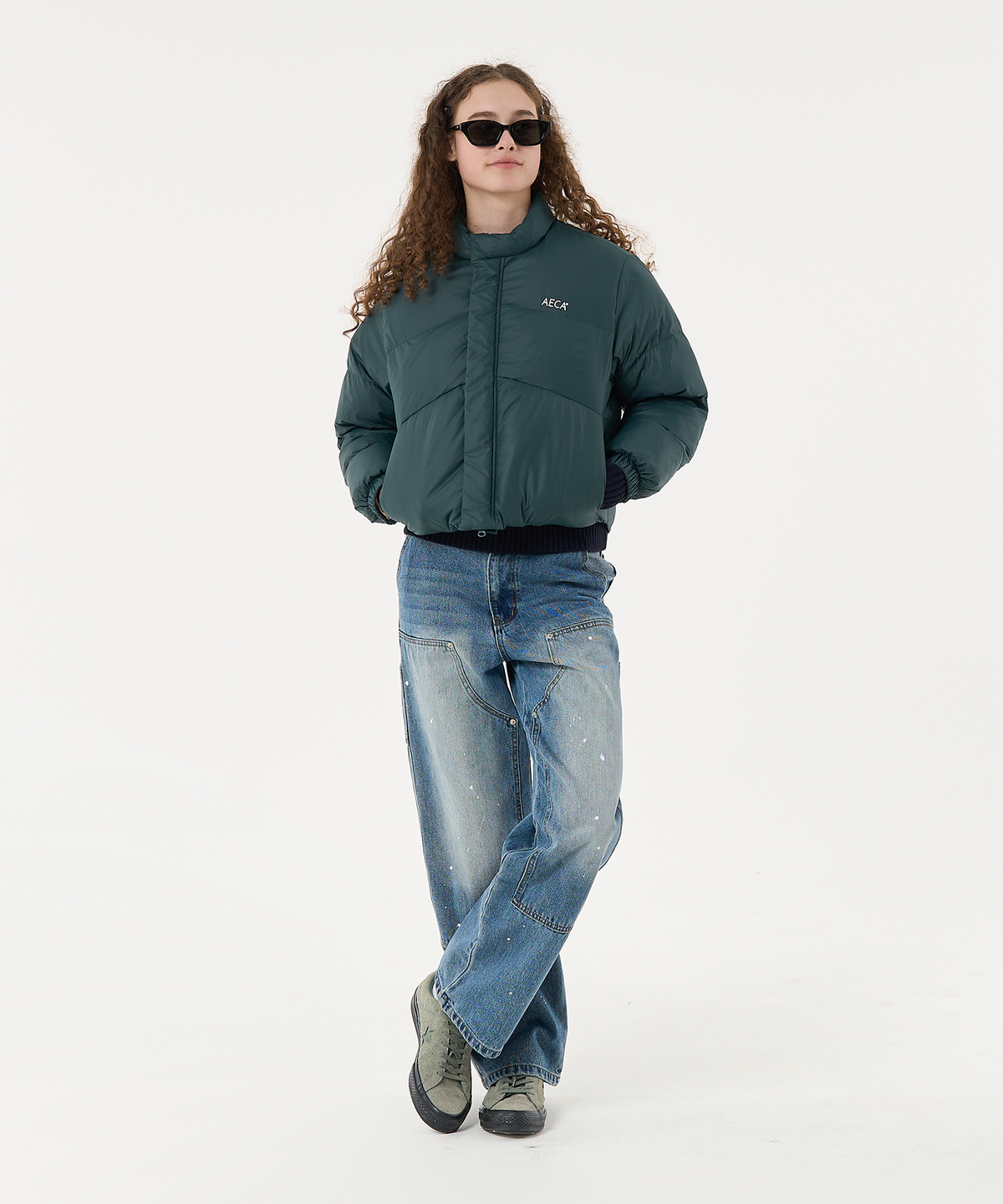 에이카화이트(AECA) AECA CURVED SHORT PUFFER JUMPER-VINTAGE BLUE