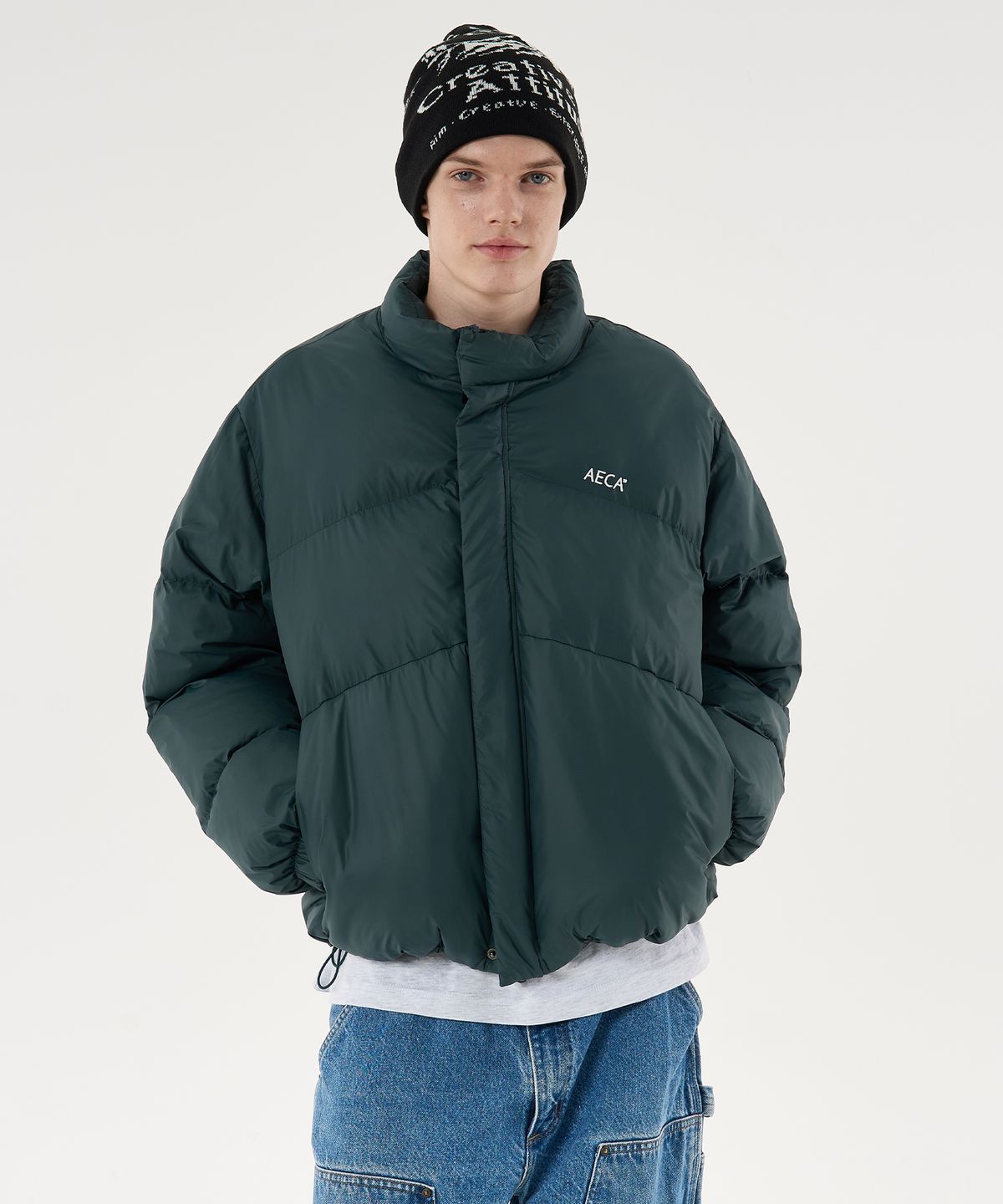 에이카화이트(AECA) AECA CURVED SHORT PUFFER JUMPER-VINTAGE BLUE