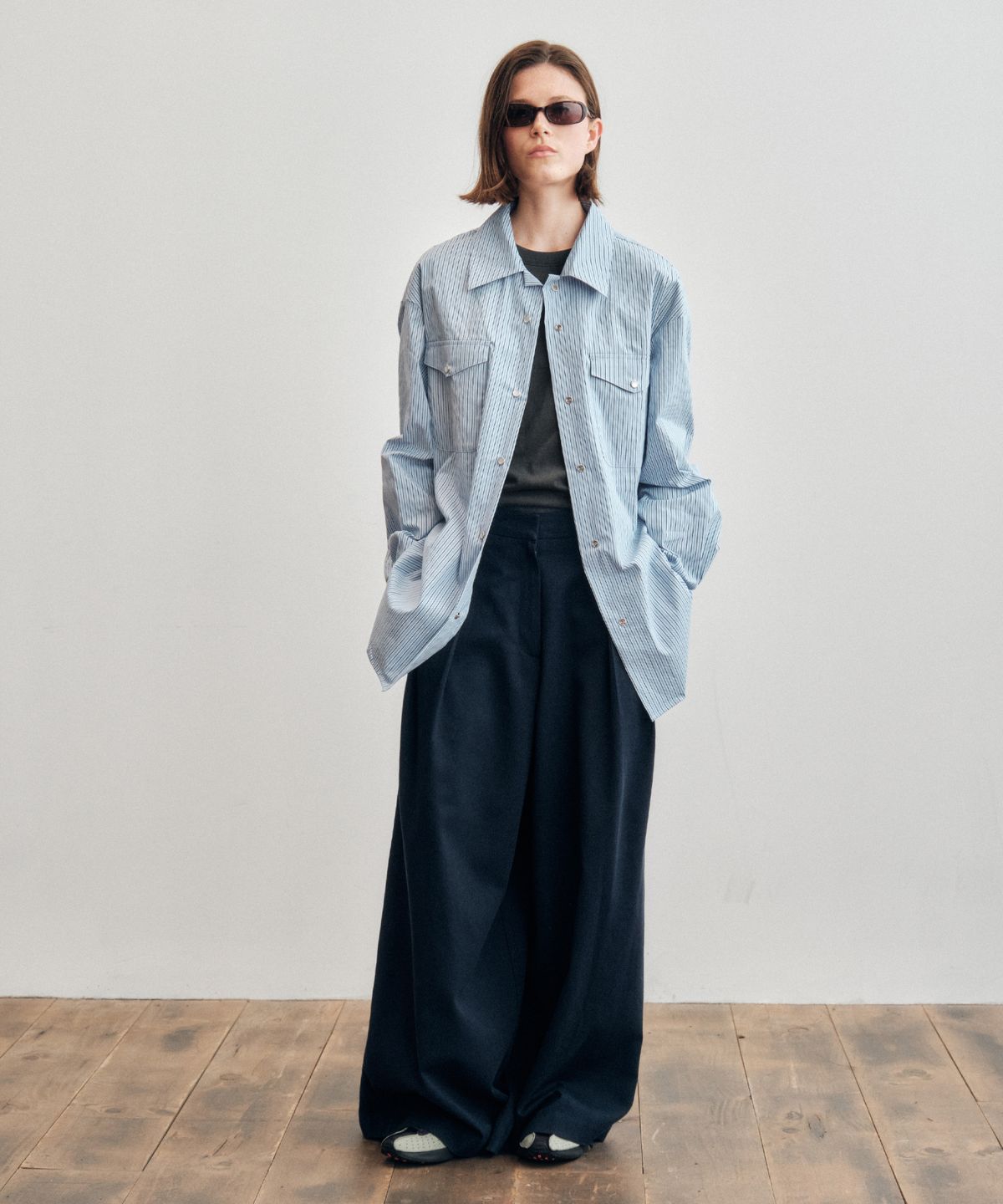 씨타(CITTA) Like Skirt Maxi Wide Slacks_CTB554(Navy)