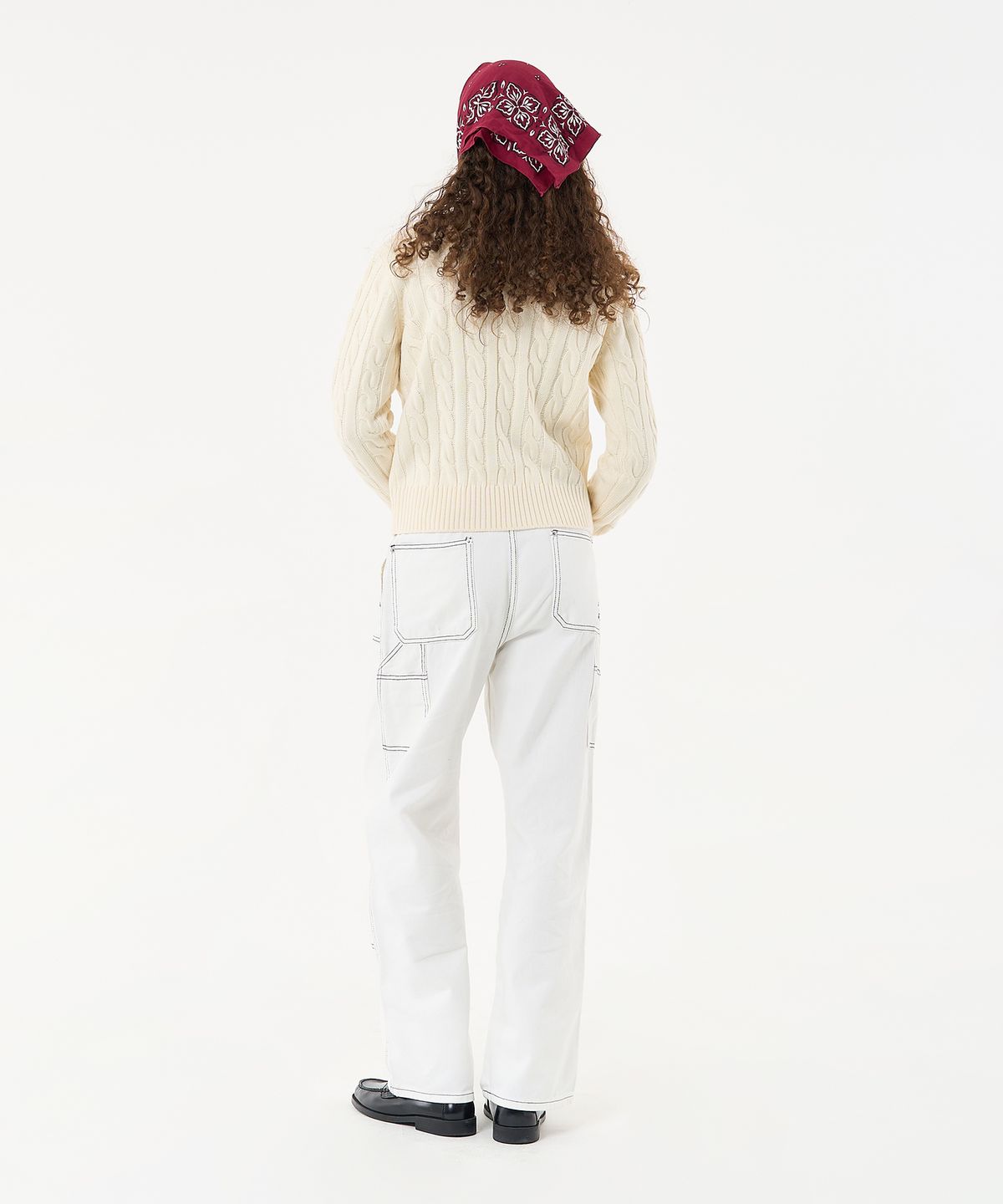에이카화이트(AECA) AECA CLOVER CASUAL CABLE KNIT-IVORY
