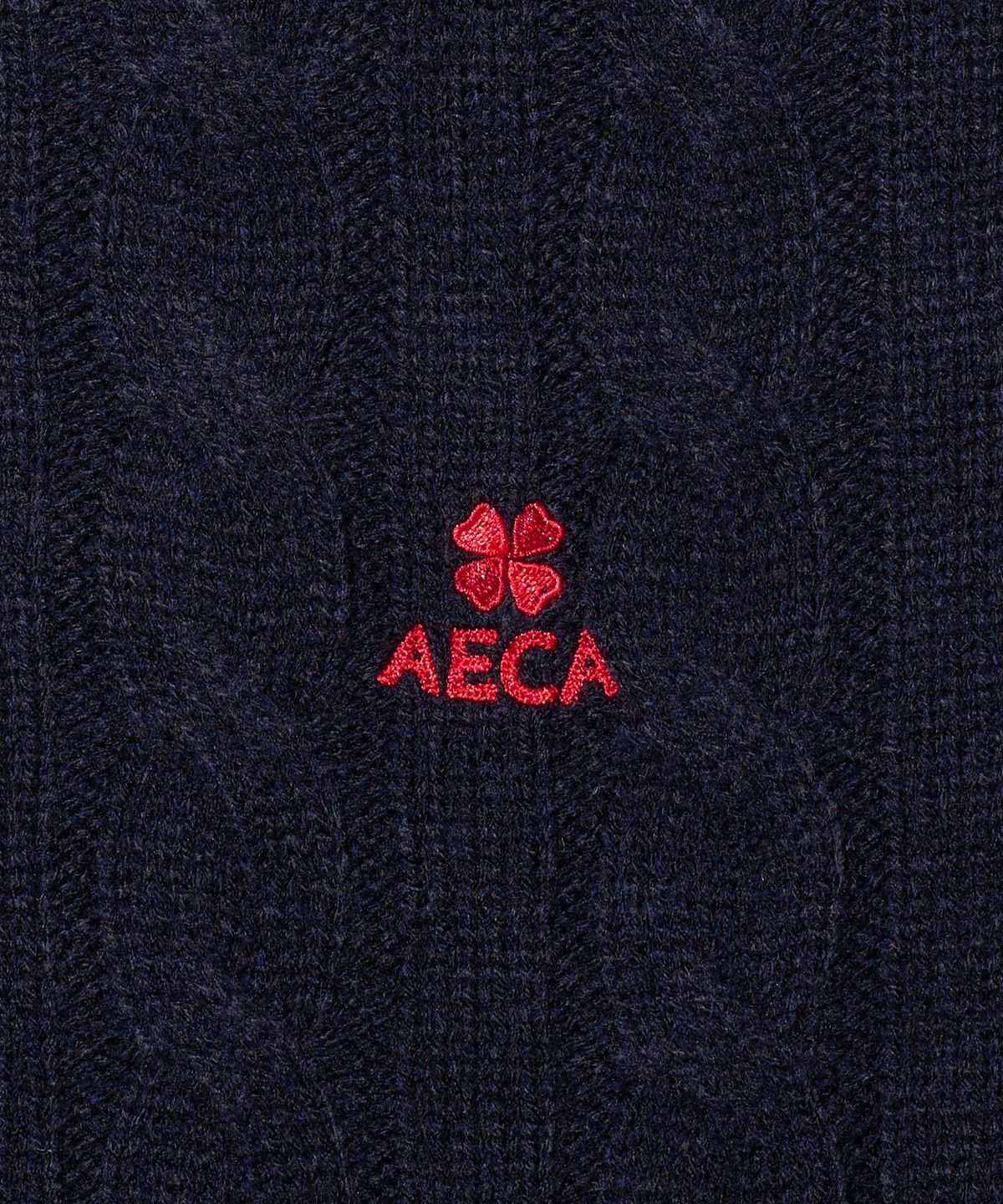 에이카화이트(AECA) AECA CLOVER CASUAL CABLE KNIT-NAVY