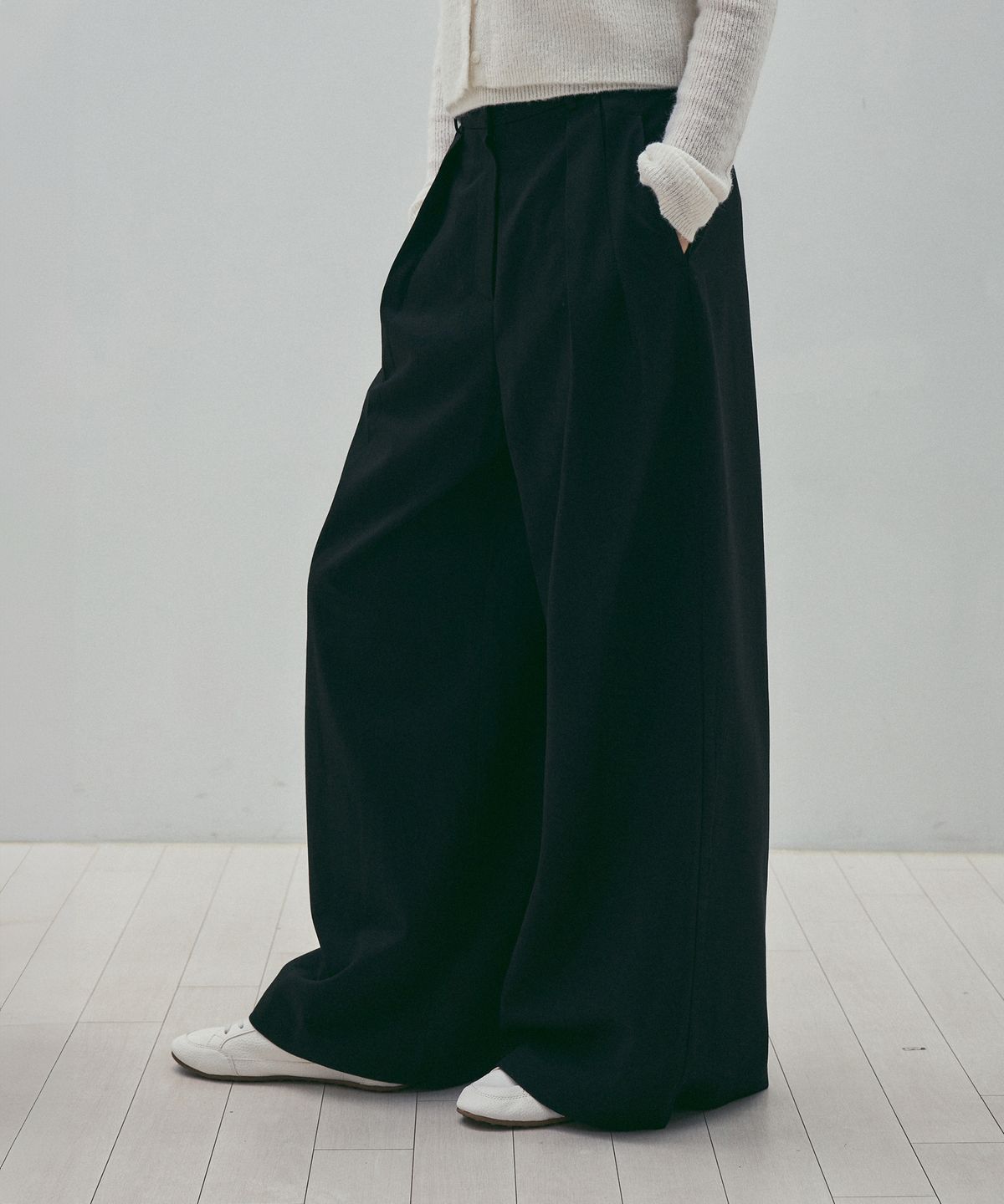 씨타(CITTA) Like Skirt Maxi Wide Slacks_CTB554(Black)