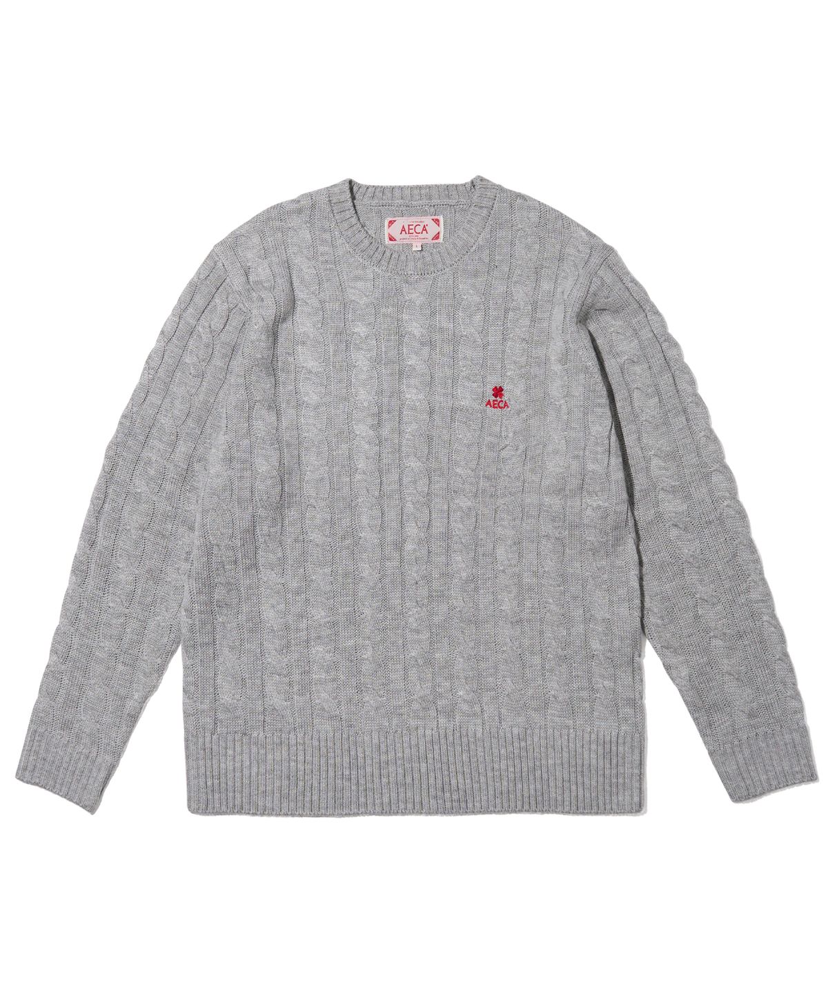 에이카화이트(AECA) AECA CLOVER CASUAL CABLE KNIT-GREY