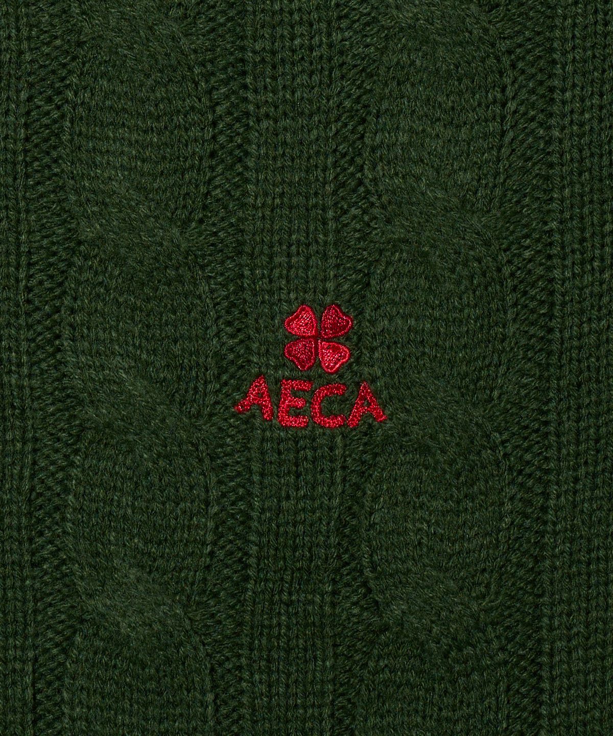 에이카화이트(AECA) AECA CLOVER CASUAL CABLE KNIT-GREEN