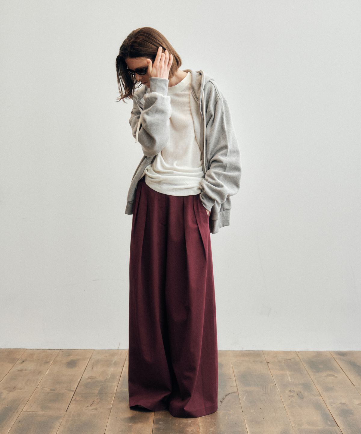 씨타(CITTA) Like Skirt Maxi Wide Slacks_CTB554(Burgundy)