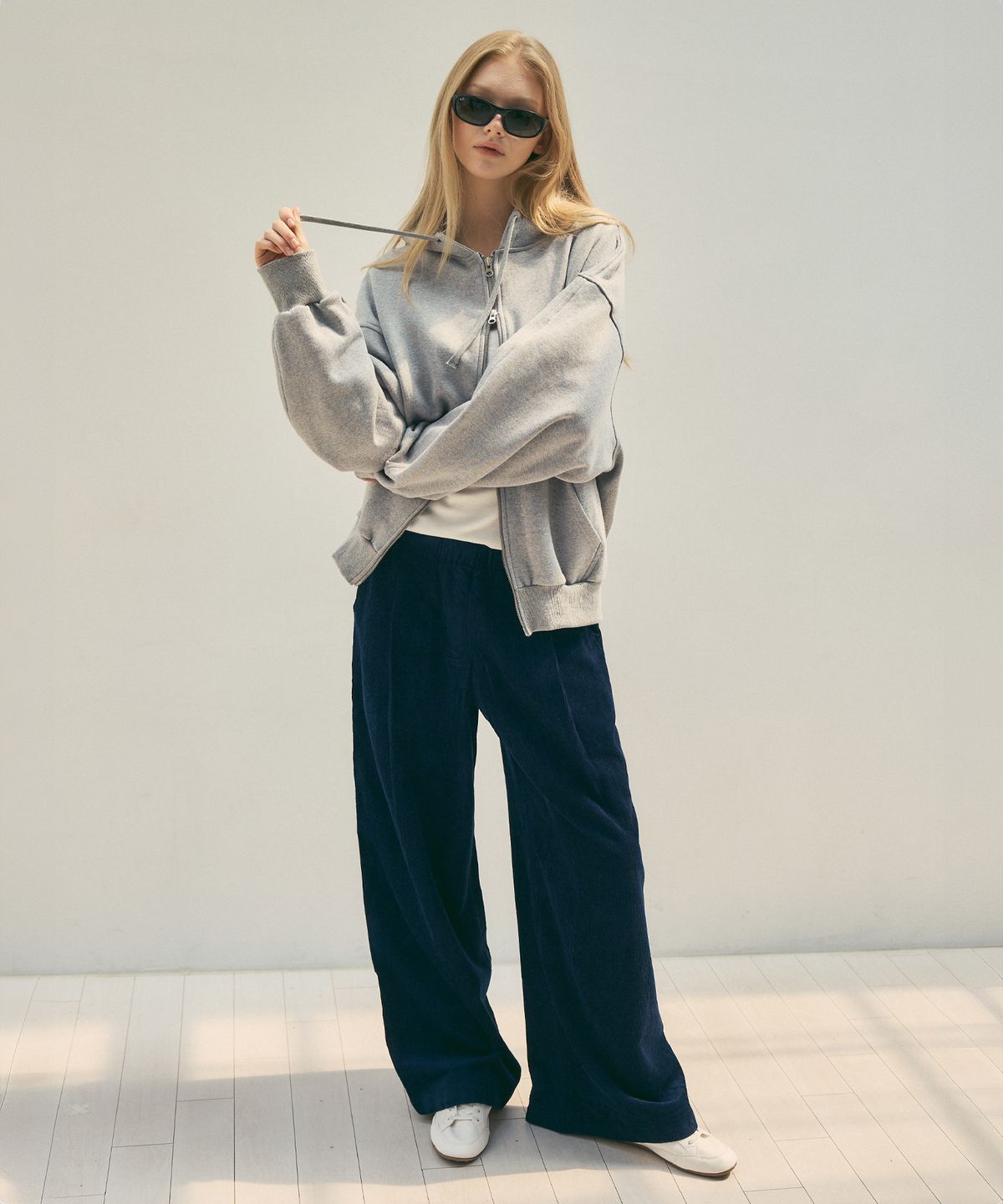 씨타(CITTA) Wool Blend Wide Banding Corduroy Pants_CTB551(Navy)