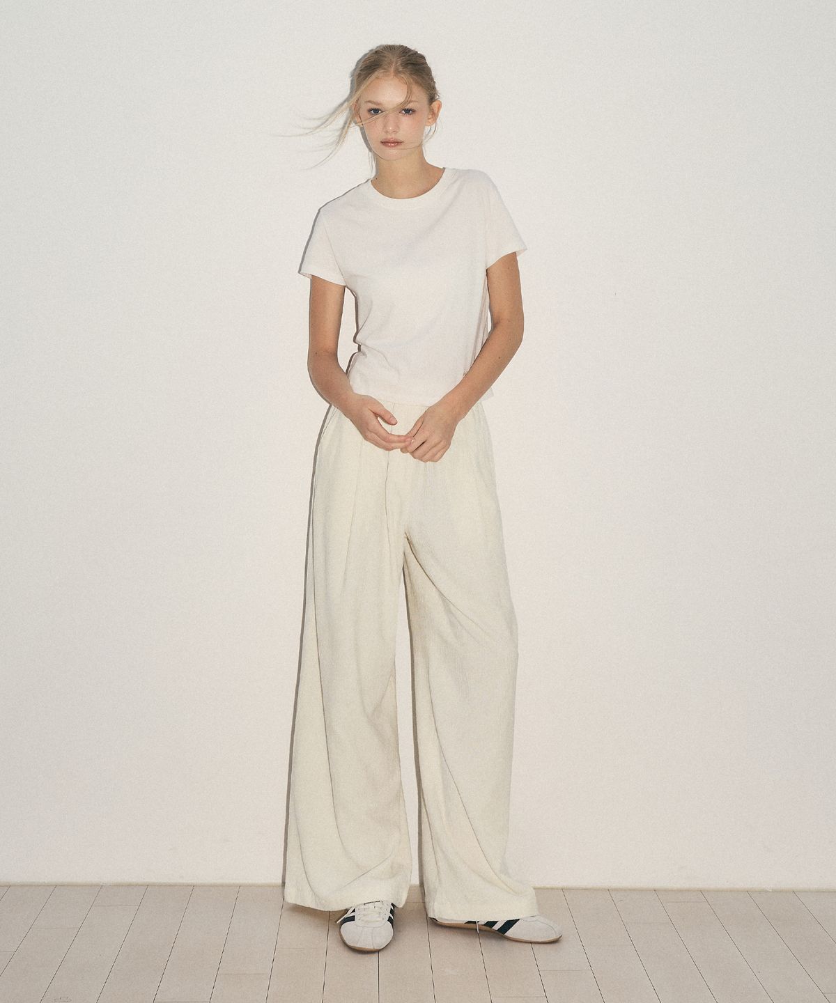 씨타(CITTA) Wool Blend Wide Banding Corduroy Pants_CTB551(White)