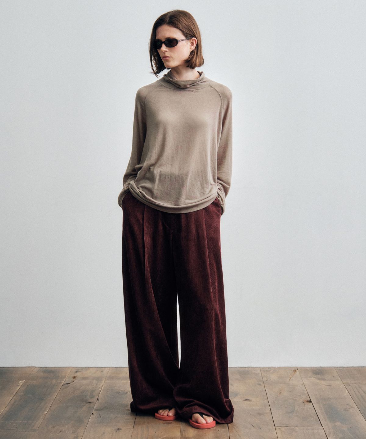 씨타(CITTA) Wool Blend Wide Banding Corduroy Pants_CTB551(Purple)
