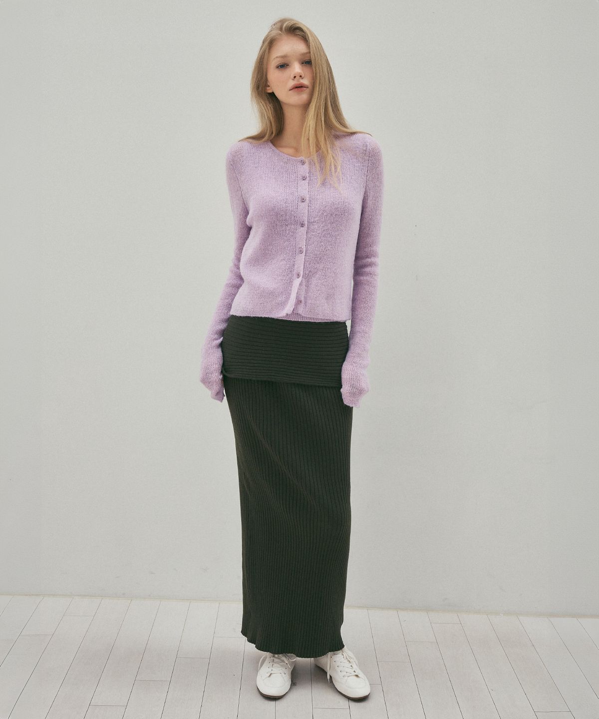 씨타(CITTA) Every Day Comfort Knit Long Skirt_CTS622(Khaki)