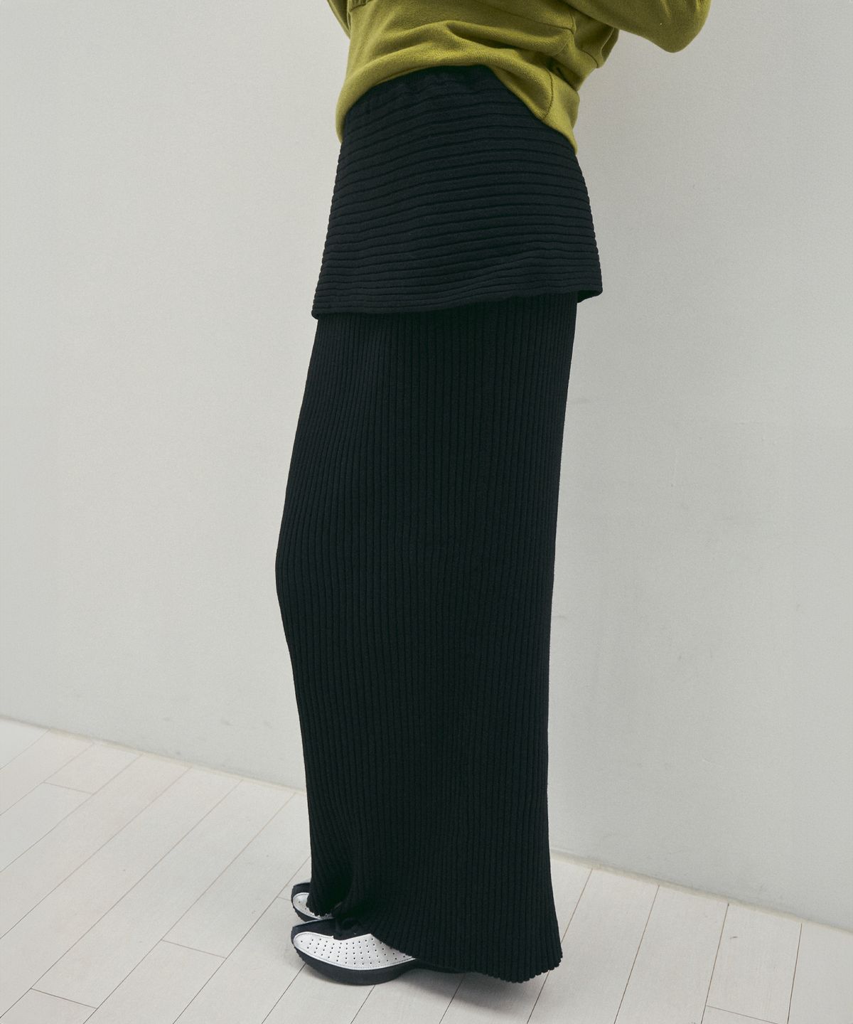 씨타(CITTA) Every Day Comfort Knit Long Skirt_CTS622(Black)