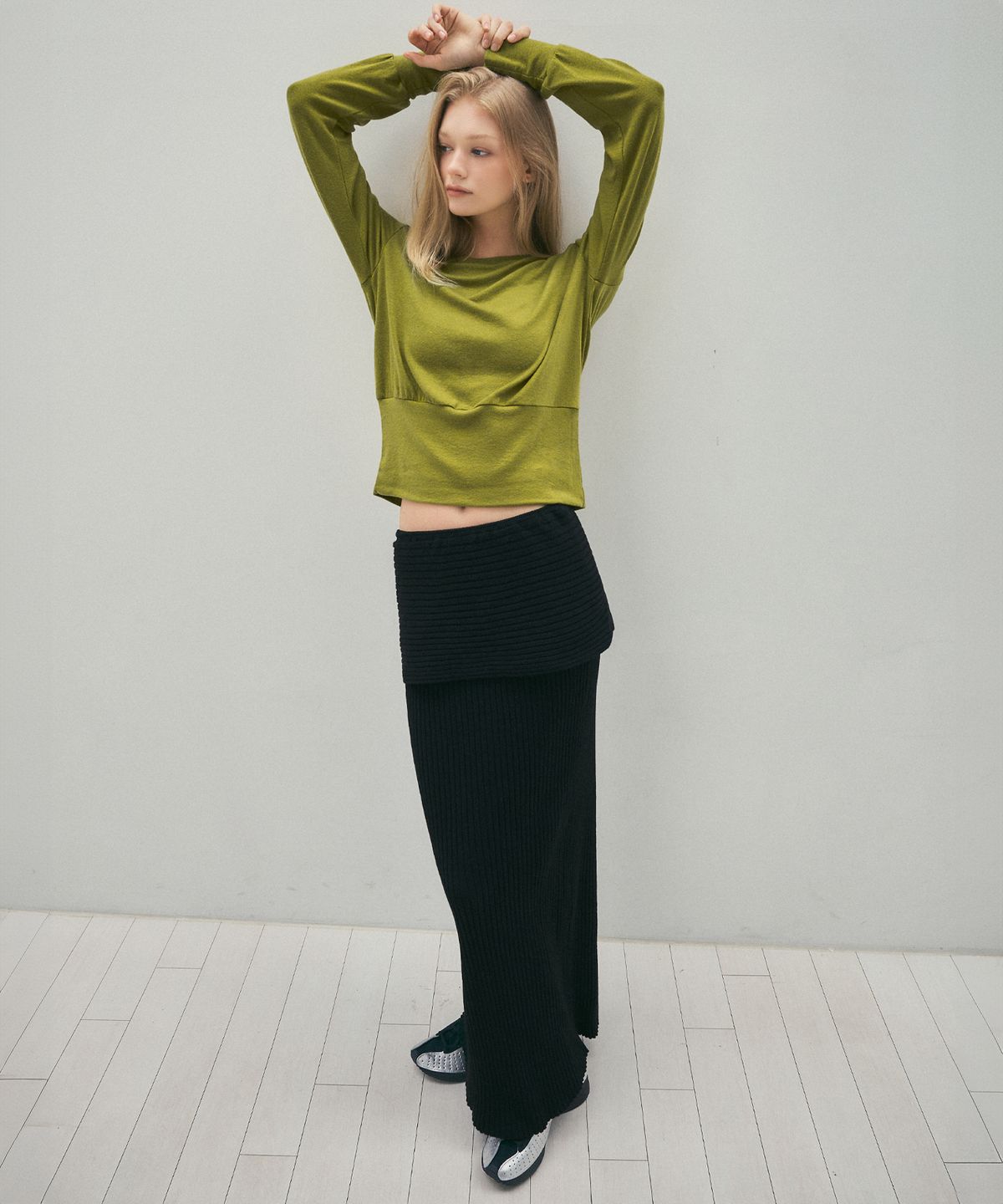 씨타(CITTA) Every Day Comfort Knit Long Skirt_CTS622(Black)