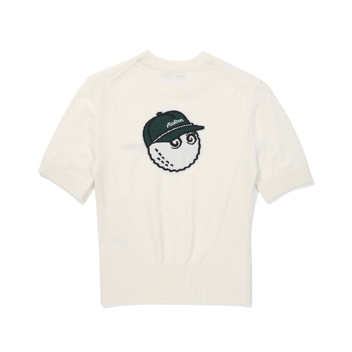 말본 골프(MALBON GOLF) 여성 모크넥 하프 슬리브 니트 OFF WHITE (WOMAN)