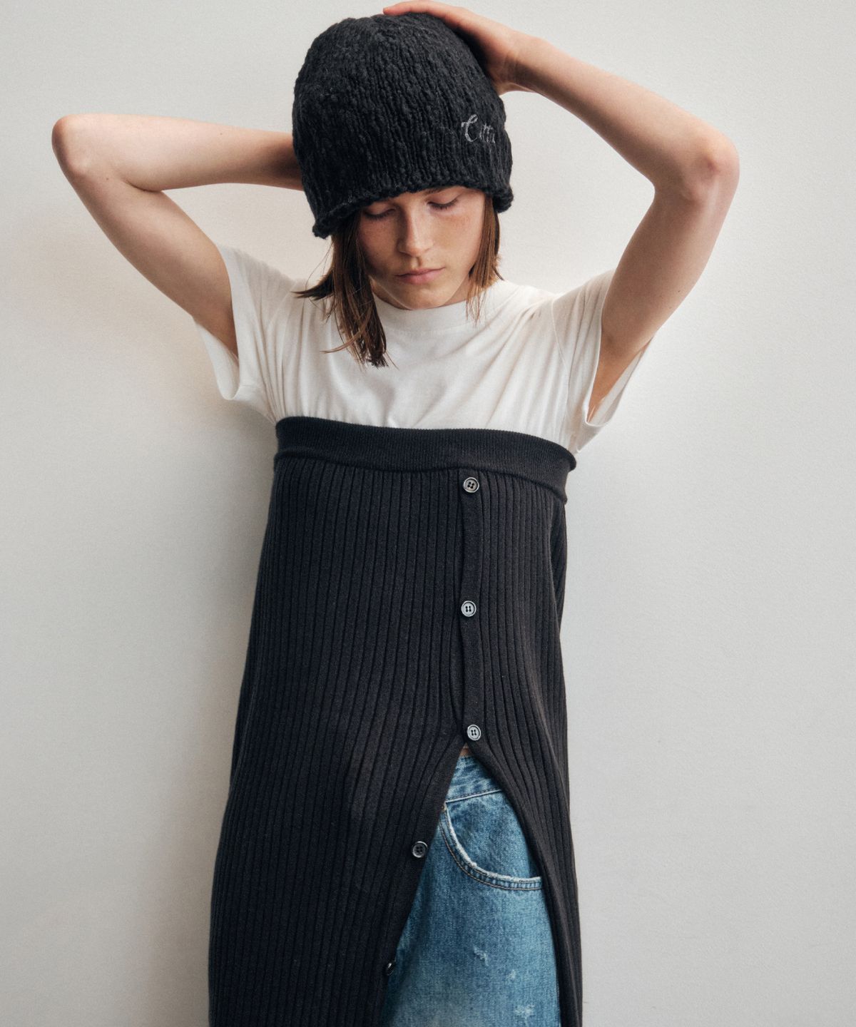 씨타(CITTA) 2Way Button Long Knit Skirt_CTS619(Black)