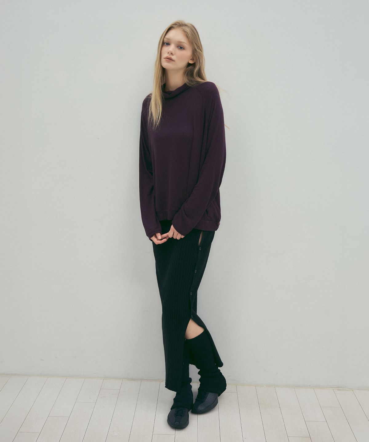 씨타(CITTA) 2Way Button Long Knit Skirt_CTS619(Black)