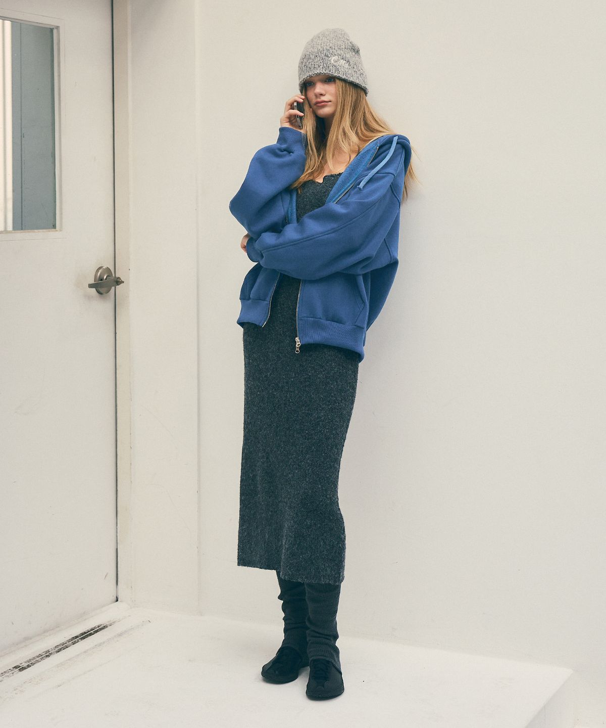 씨타(CITTA) Comfort Wool Long Knit Dress_CTOP712(Charcoal)