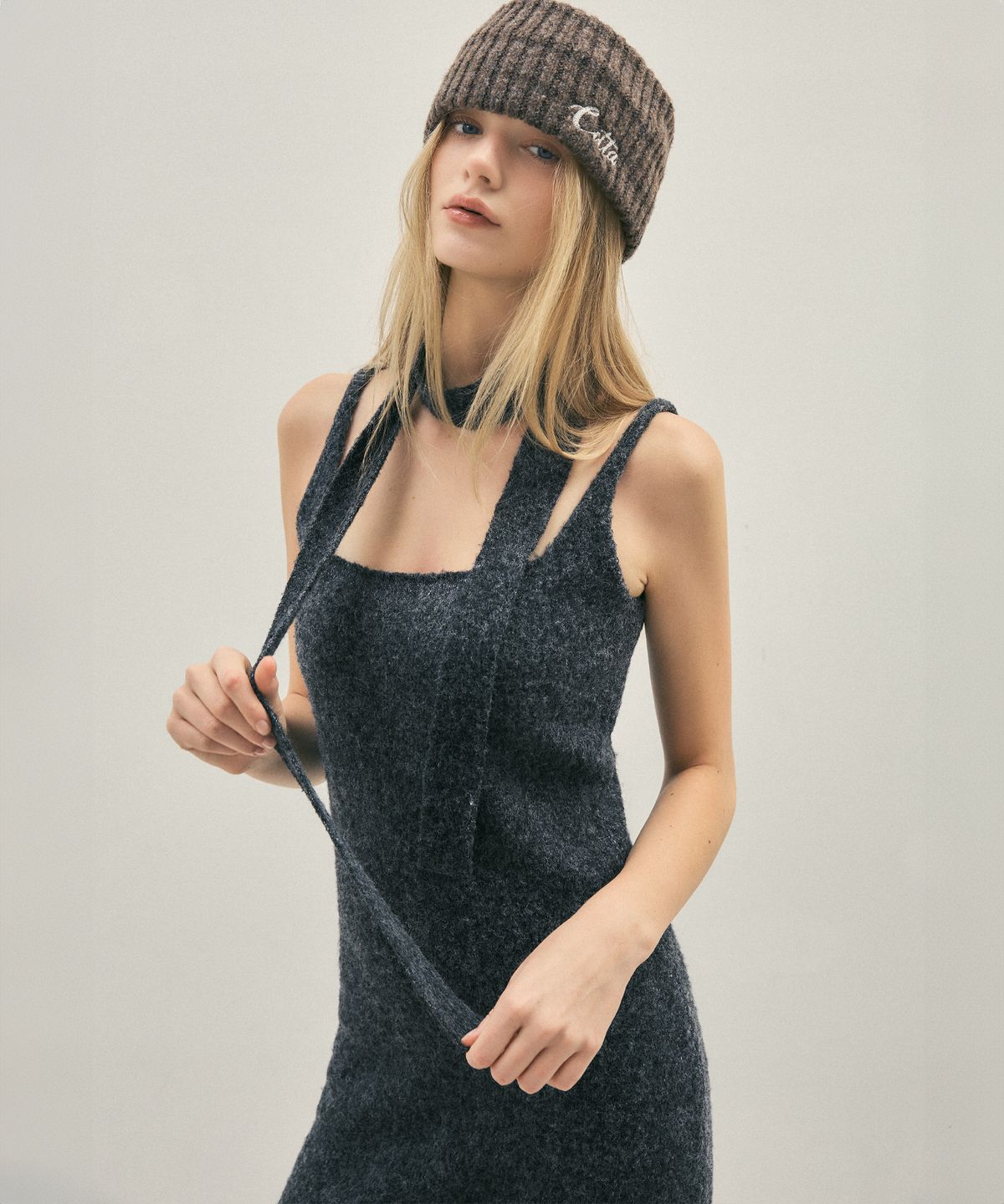 씨타(CITTA) Comfort Wool Long Knit Dress_CTOP712(Charcoal)