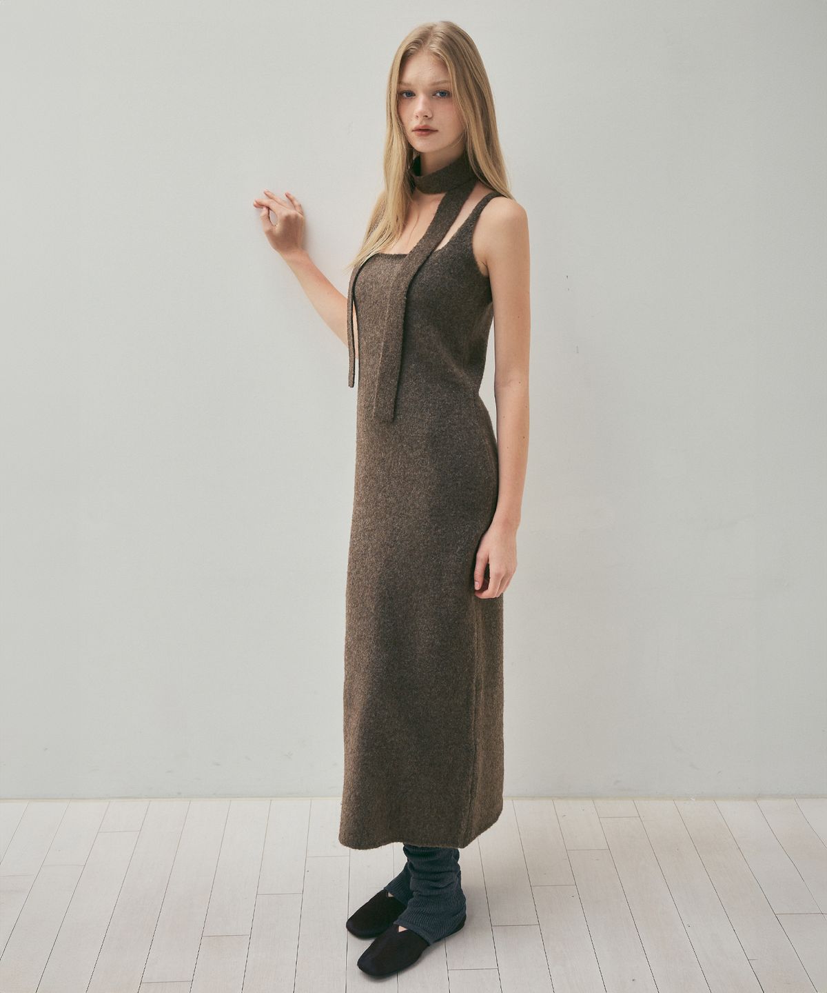 씨타(CITTA) Comfort Wool Long Knit Dress_CTOP712(Brown)