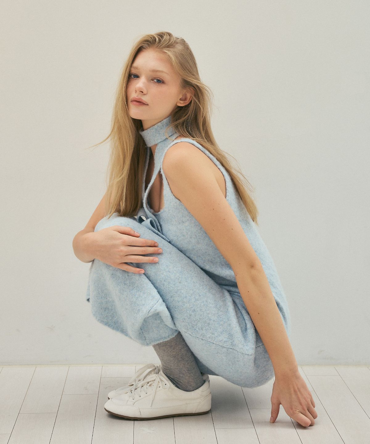 씨타(CITTA) Comfort Wool Long Knit Dress_CTOP712(Sky Blue)