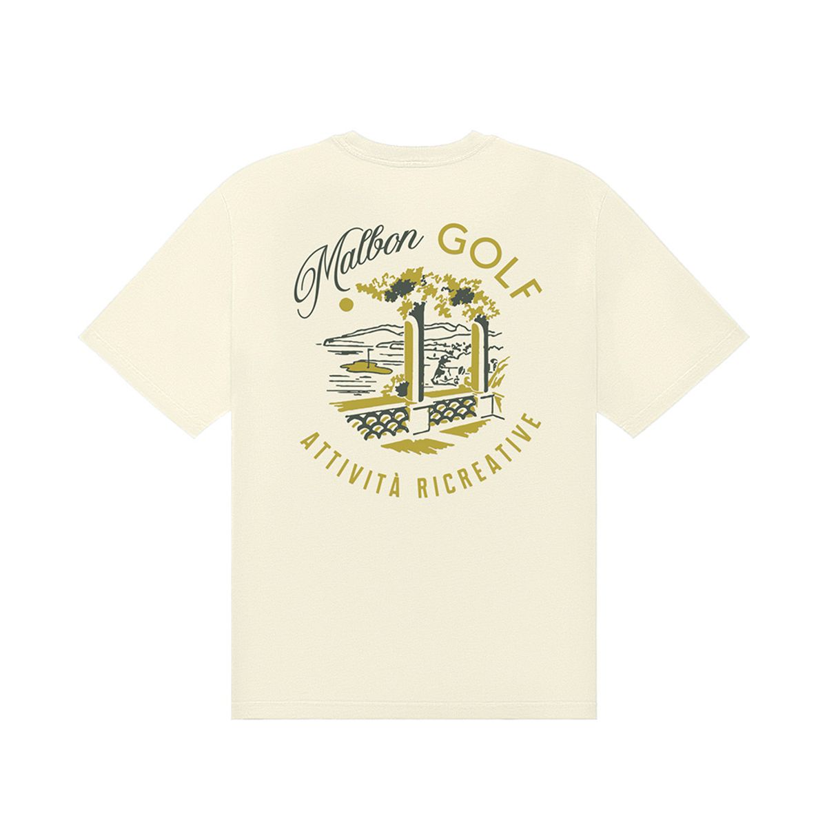 말본 골프(MALBON GOLF) [SUMMER COLLECTION] 레크레이션 라운드 티셔츠 CREAM (MAN)