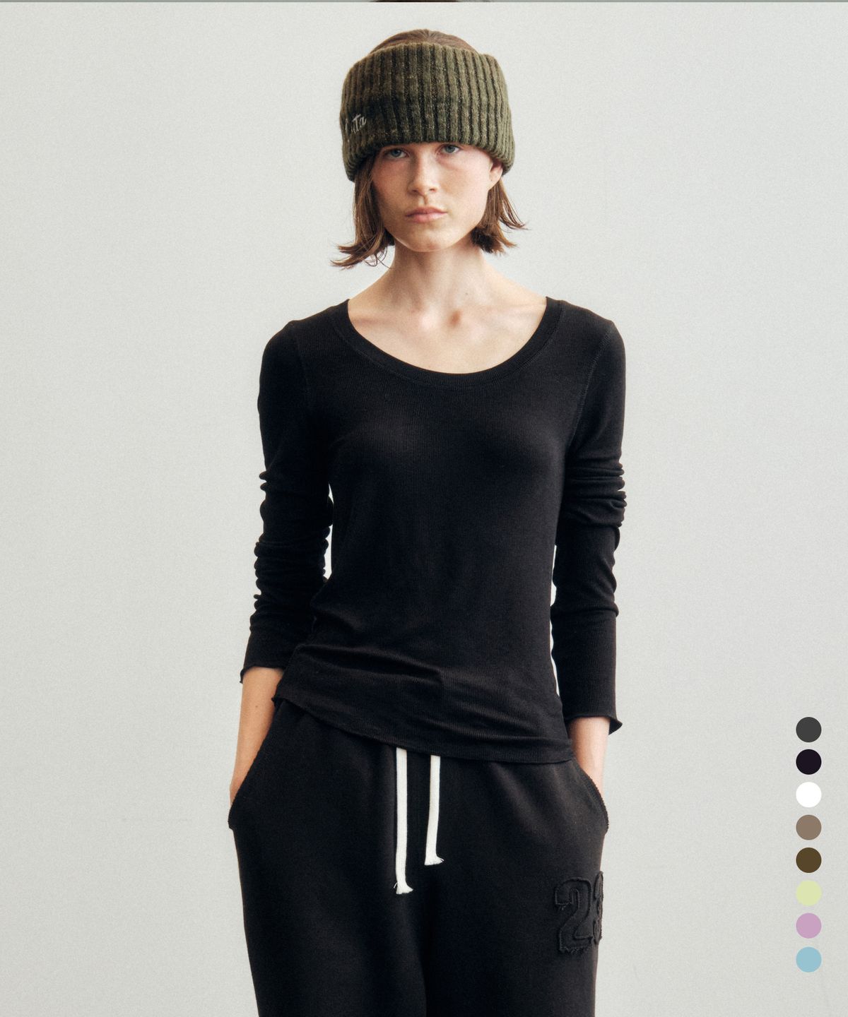 씨타(CITTA) Contrast Stitch Soft U-neck Long Sleeve T-Shirt_CTT393(8color)