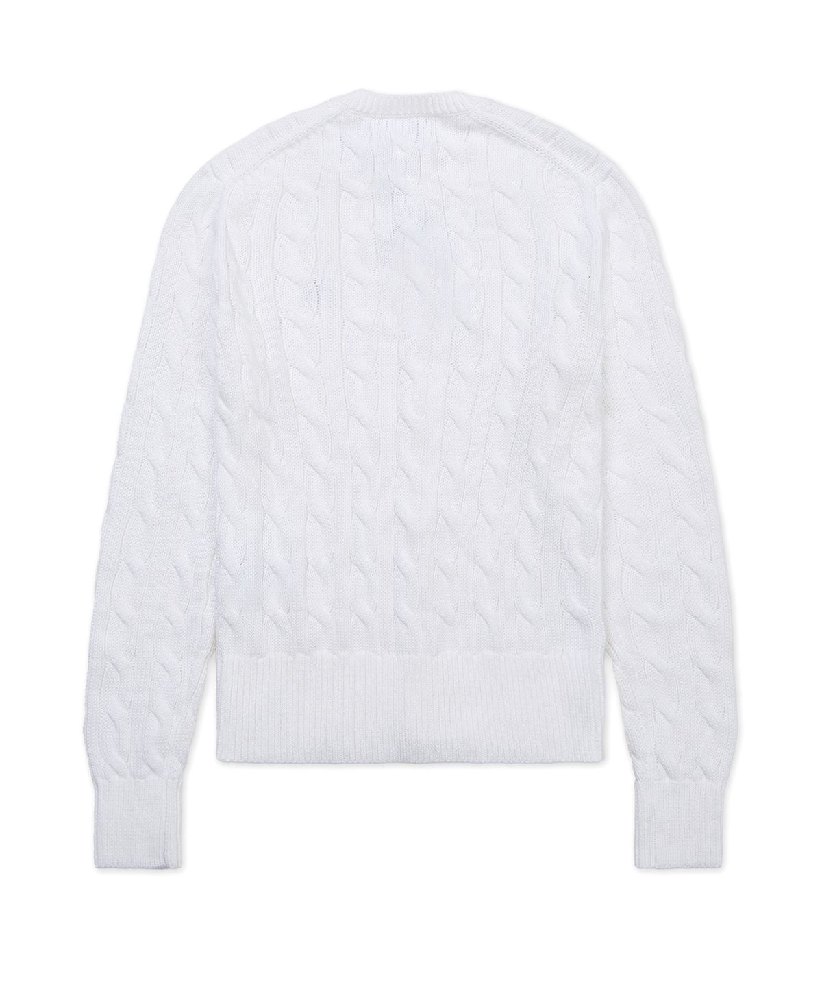 폴로 랄프 로렌(POLO RALPH LAUREN) 케이블 니트 코튼 크루넥 카디건-화이트