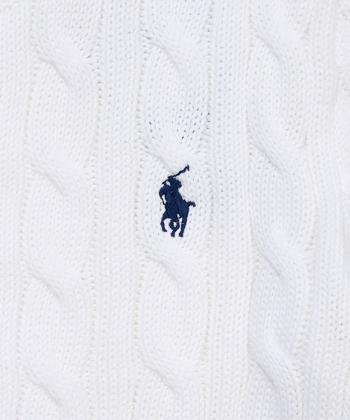 폴로 랄프 로렌(POLO RALPH LAUREN) 케이블 니트 코튼 크루넥 카디건-화이트