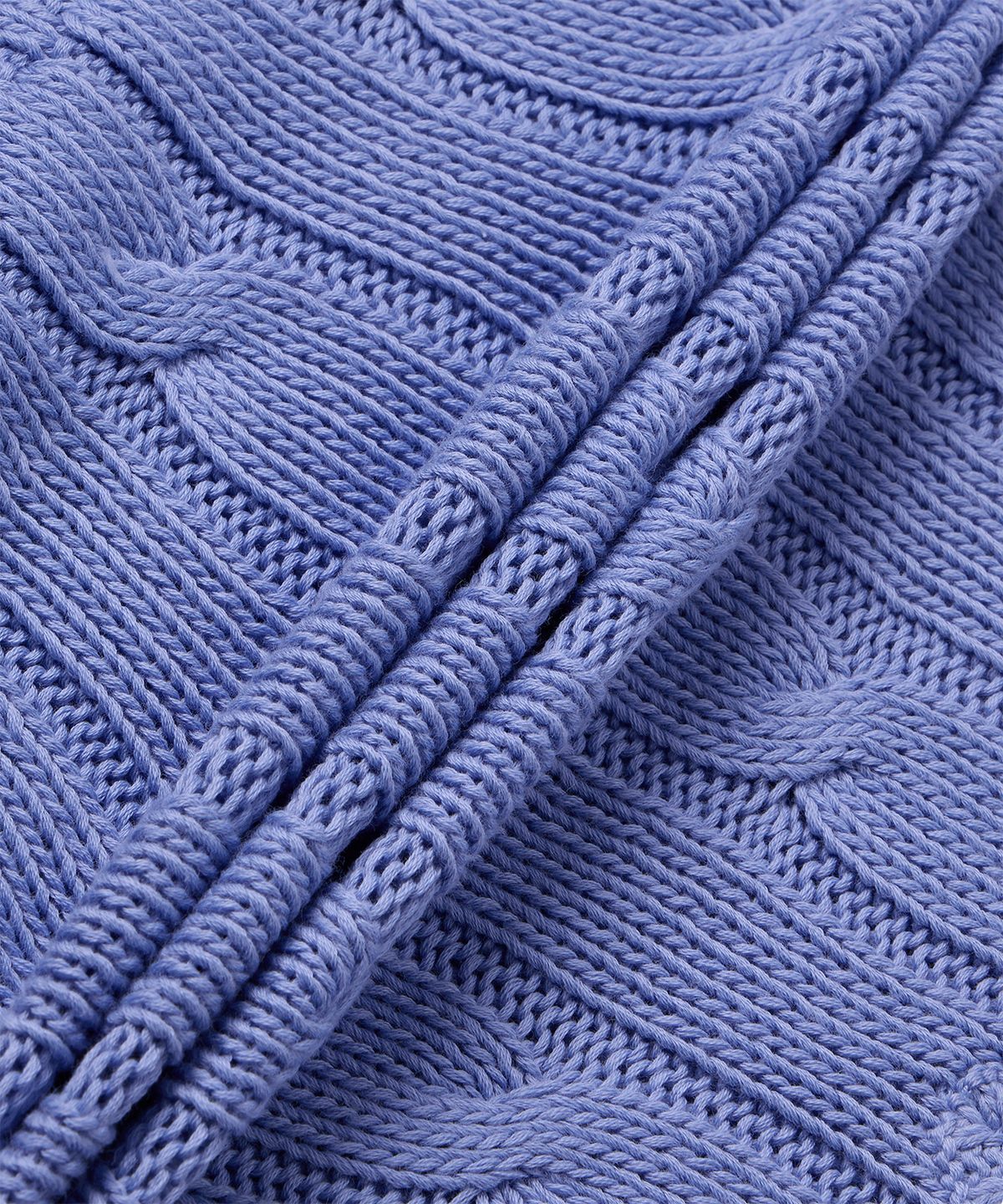 폴로 랄프 로렌(POLO RALPH LAUREN) 케이블 니트 코튼 브이넥 스웨터-블루