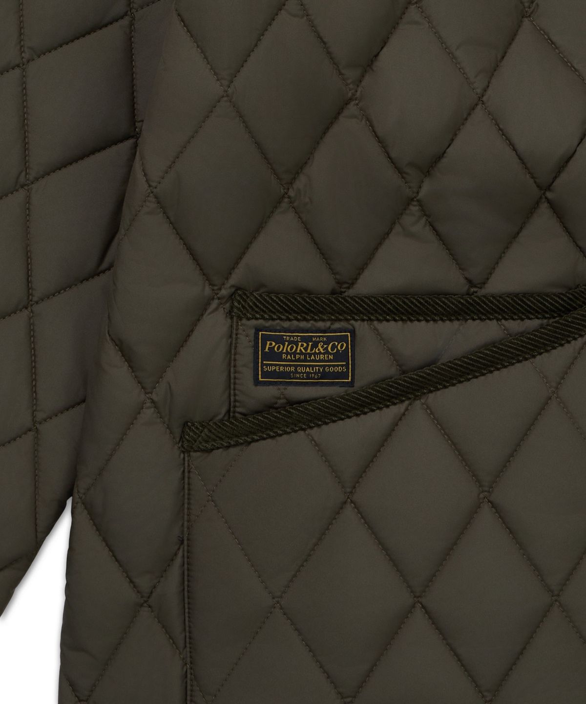폴로 랄프 로렌(POLO RALPH LAUREN) 퀼트 반 재킷-그린