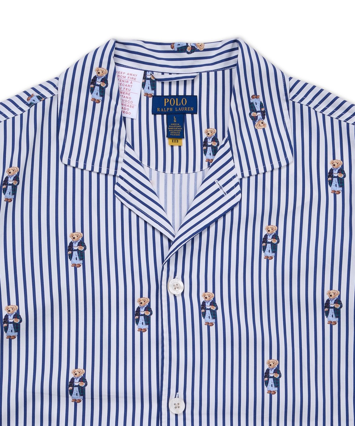 폴로 랄프 로렌(POLO RALPH LAUREN) 스트라이프 코튼 파자마 세트-멀티 컬러