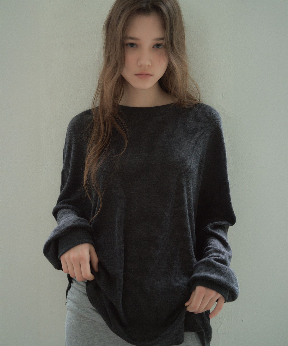 씨타(CITTA) Wool Blend Comfort-Fit Waffle Long-sleeve T-shirt_CTT392(5color)