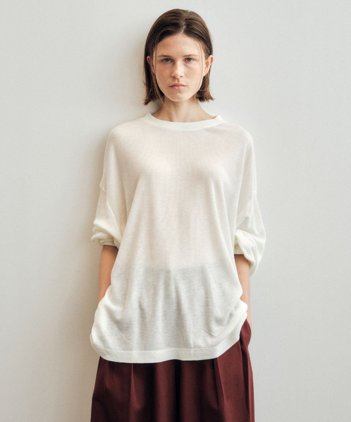 씨타(CITTA) Wool Blend Comfort-Fit Waffle Long-sleeve T-shirt_CTT392(5color)