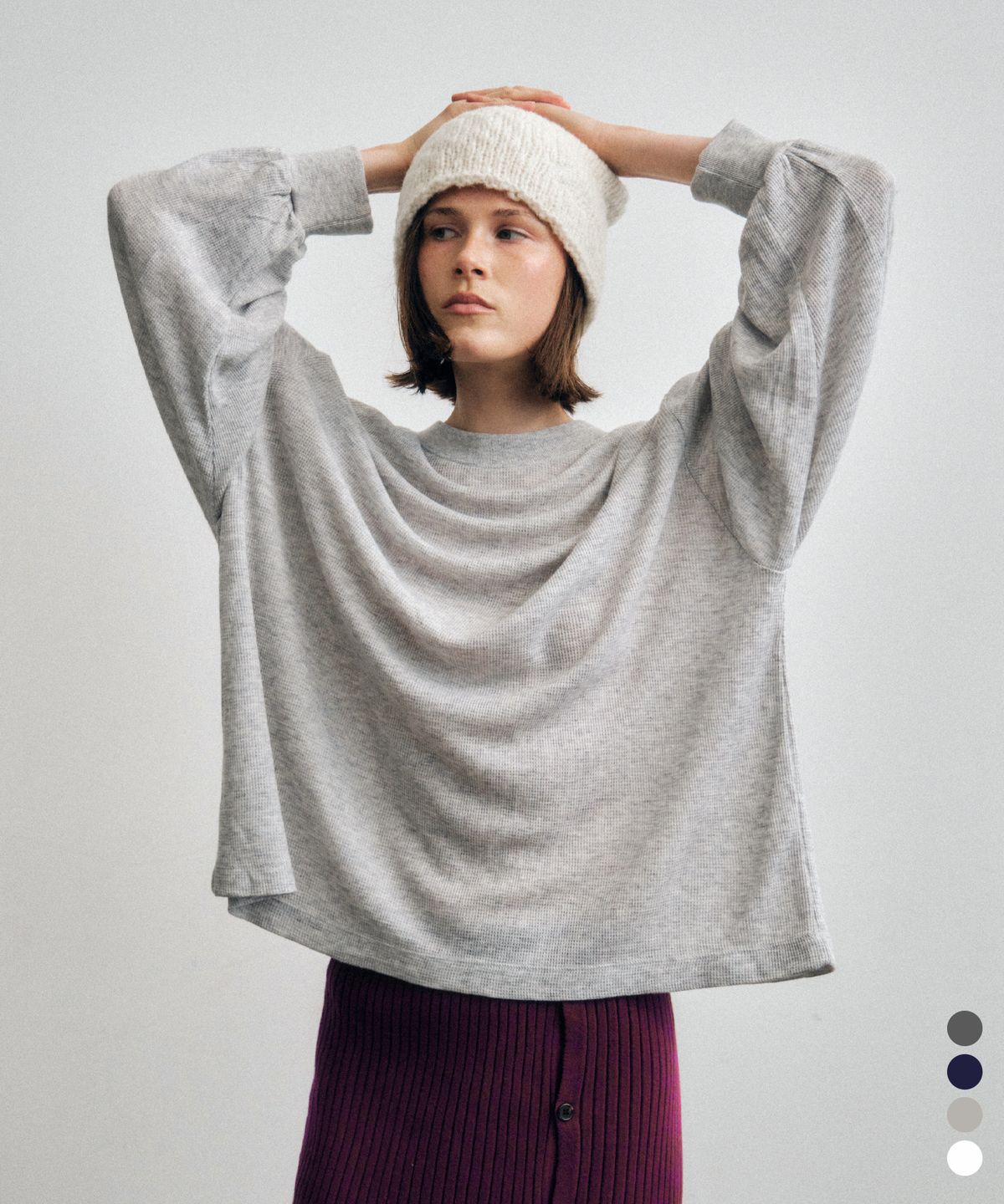 씨타(CITTA) Wool Blend Comfort-Fit Waffle Long-sleeve T-shirt_CTT392(5color)