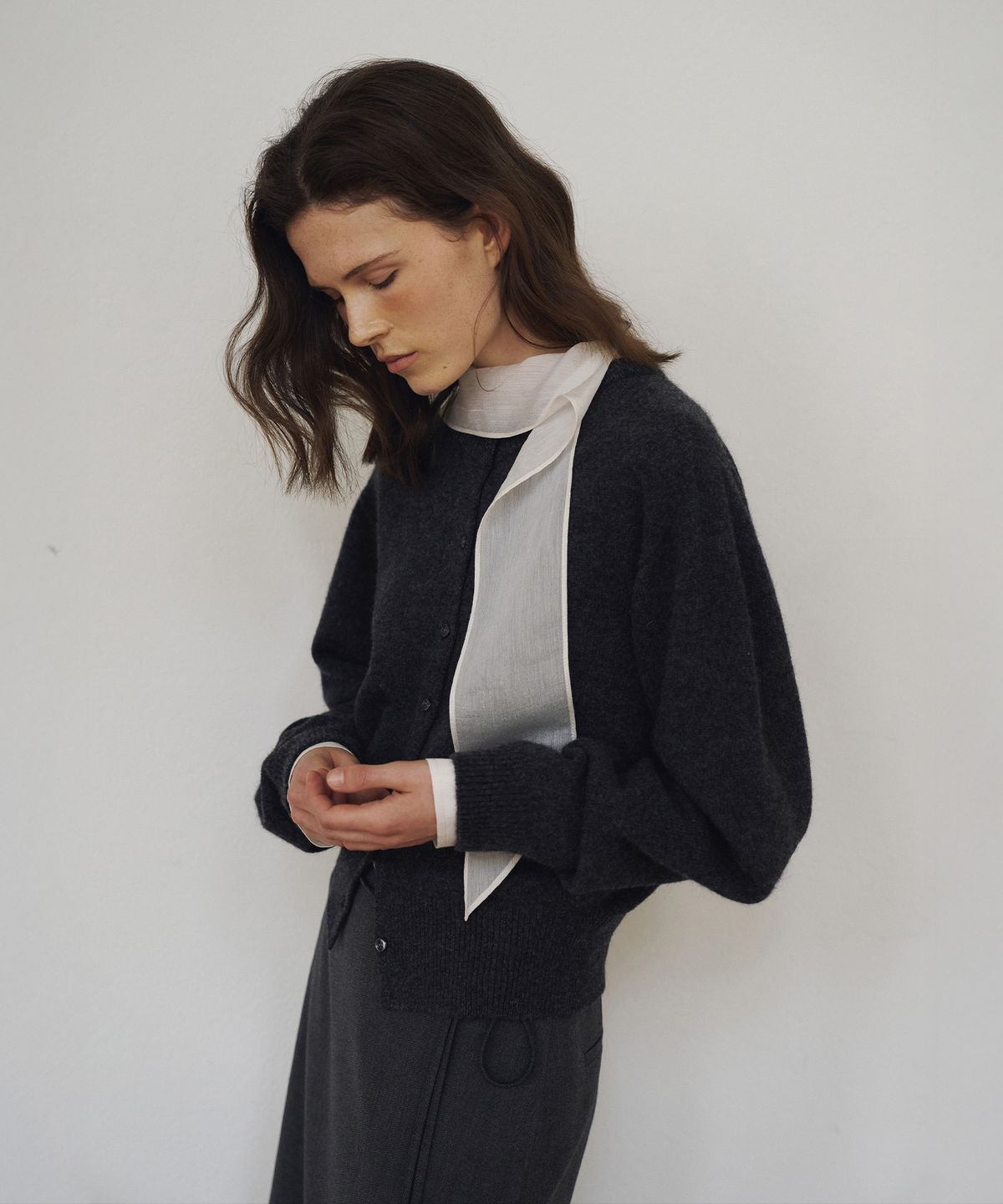 라메레이(LAMEREI) Holgament Baby Alpaca Cardigan[LMBFAU25KN289]-3color