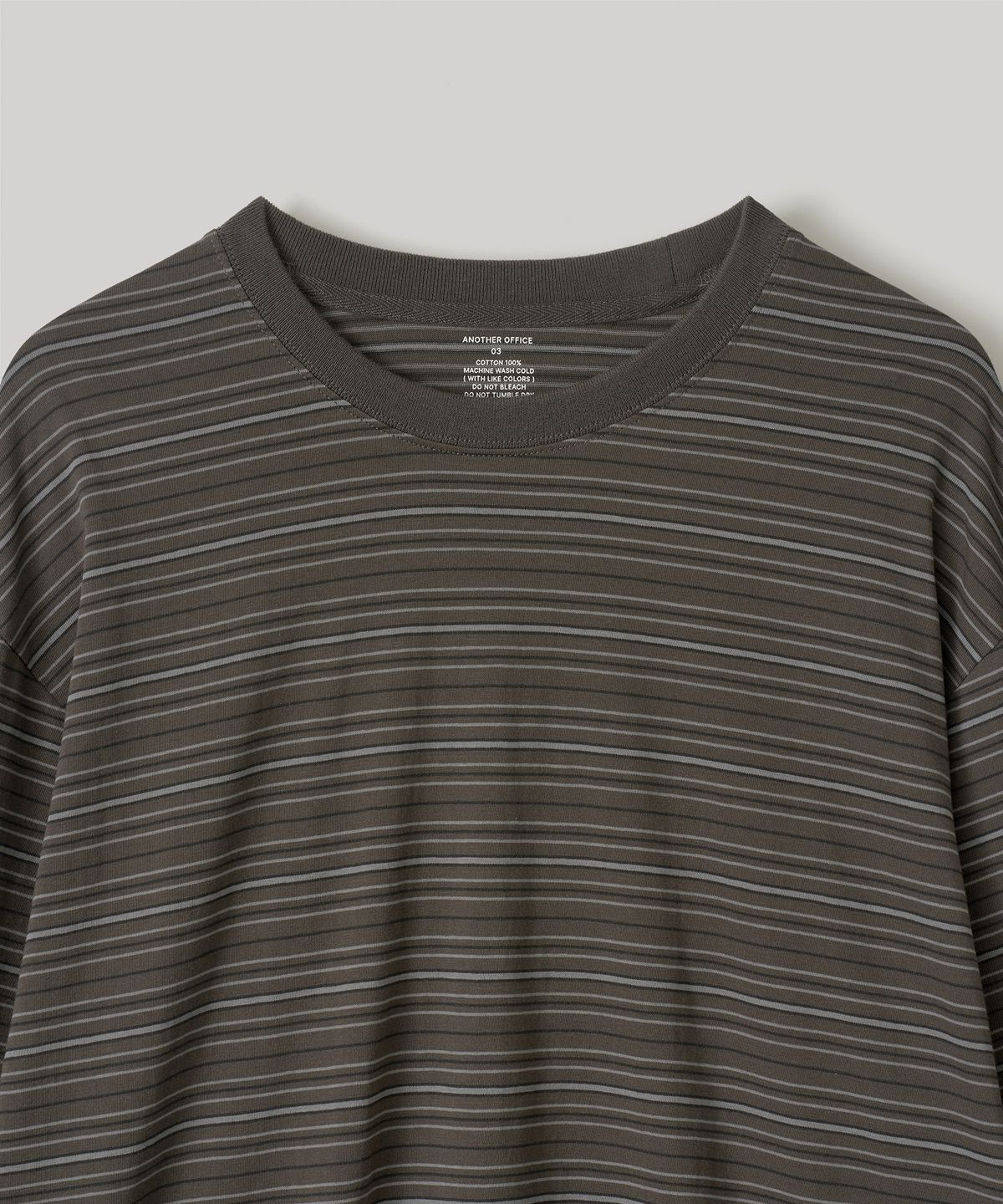 어나더 오피스(ANOTHER OFFICE) Ordinary Multi Stripe T (Mild Brown)
