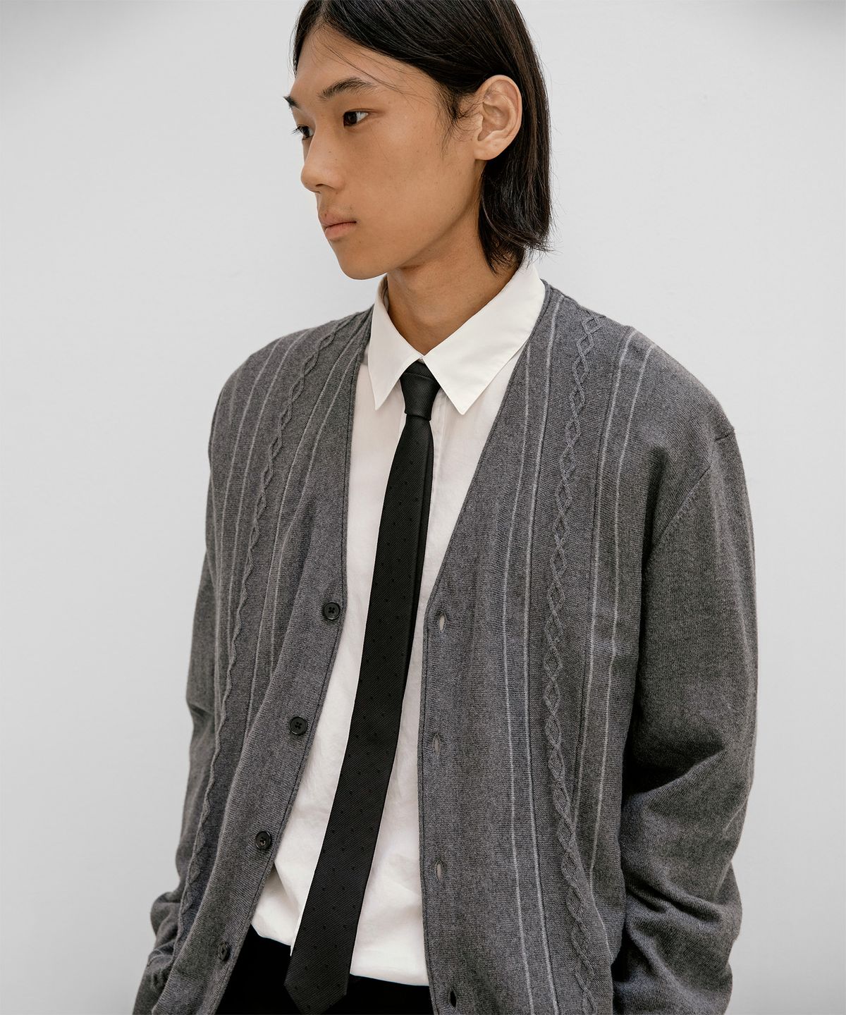 어나더 오피스(ANOTHER OFFICE) Commuter Silk Tie (Dot black)