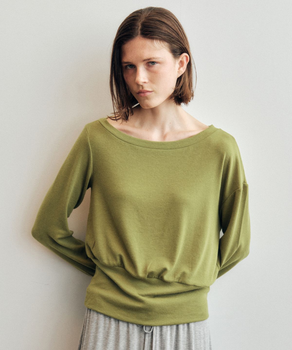 씨타(CITTA) Wool Blend 2Way Halter Neck T-Shirt_CTT387(Olive)