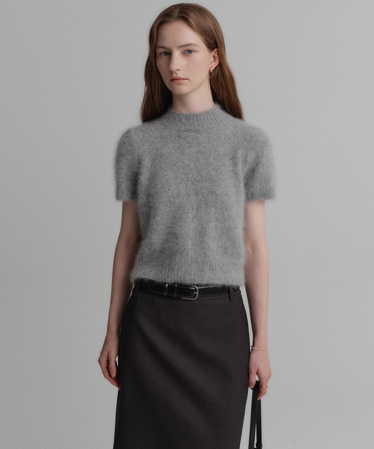 룩캐스트(LOOKAST) 올리비아 앙고라 하프 슬리브 니트 / OLIVIA ANGORA HALF SLEEVE KNIT_3colors