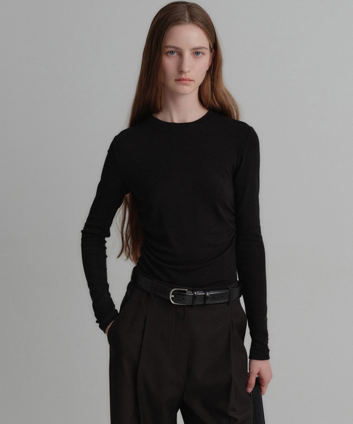 룩캐스트(LOOKAST) 메기 울 셔링 탑 / MAGGIE WOOL SHIRRING TOP_3colors