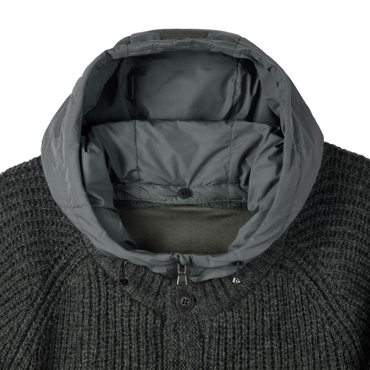 브롬톤 런던(BROMPTON LONDON) SHETLAND WOOL HOOD CARDIGAN - C/GREY (P254UCD431)