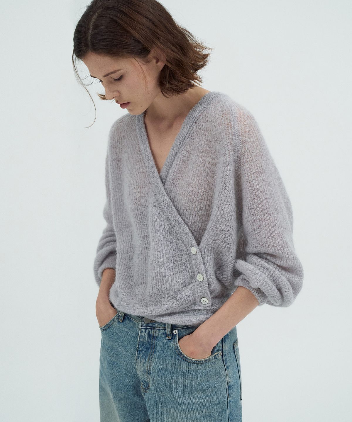 라메레이(LAMEREI) Kid Mohair Wrap Knit Top[LMBEAUKN291]-2color