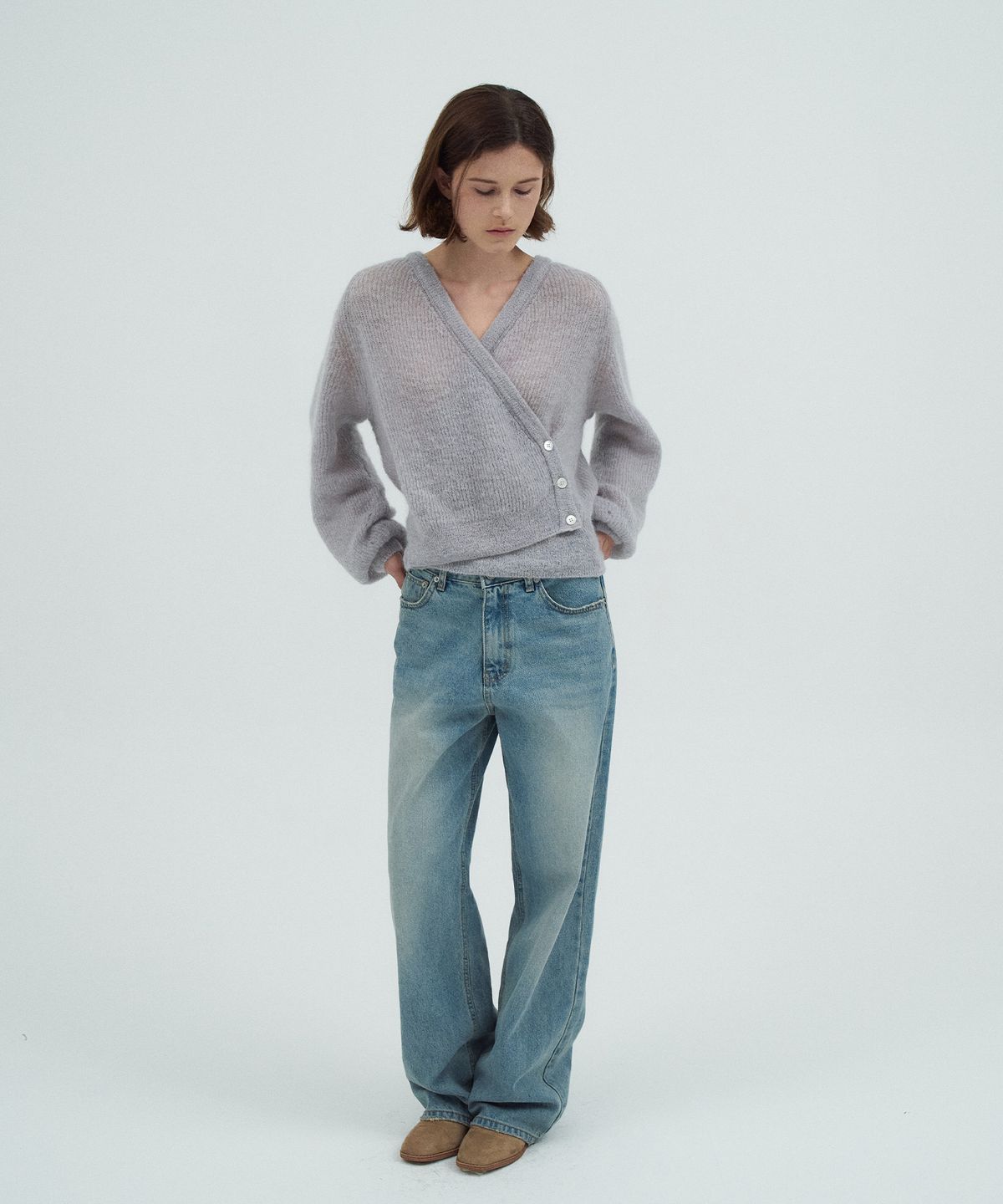 라메레이(LAMEREI) Kid Mohair Wrap Knit Top[LMBEAUKN291]-2color