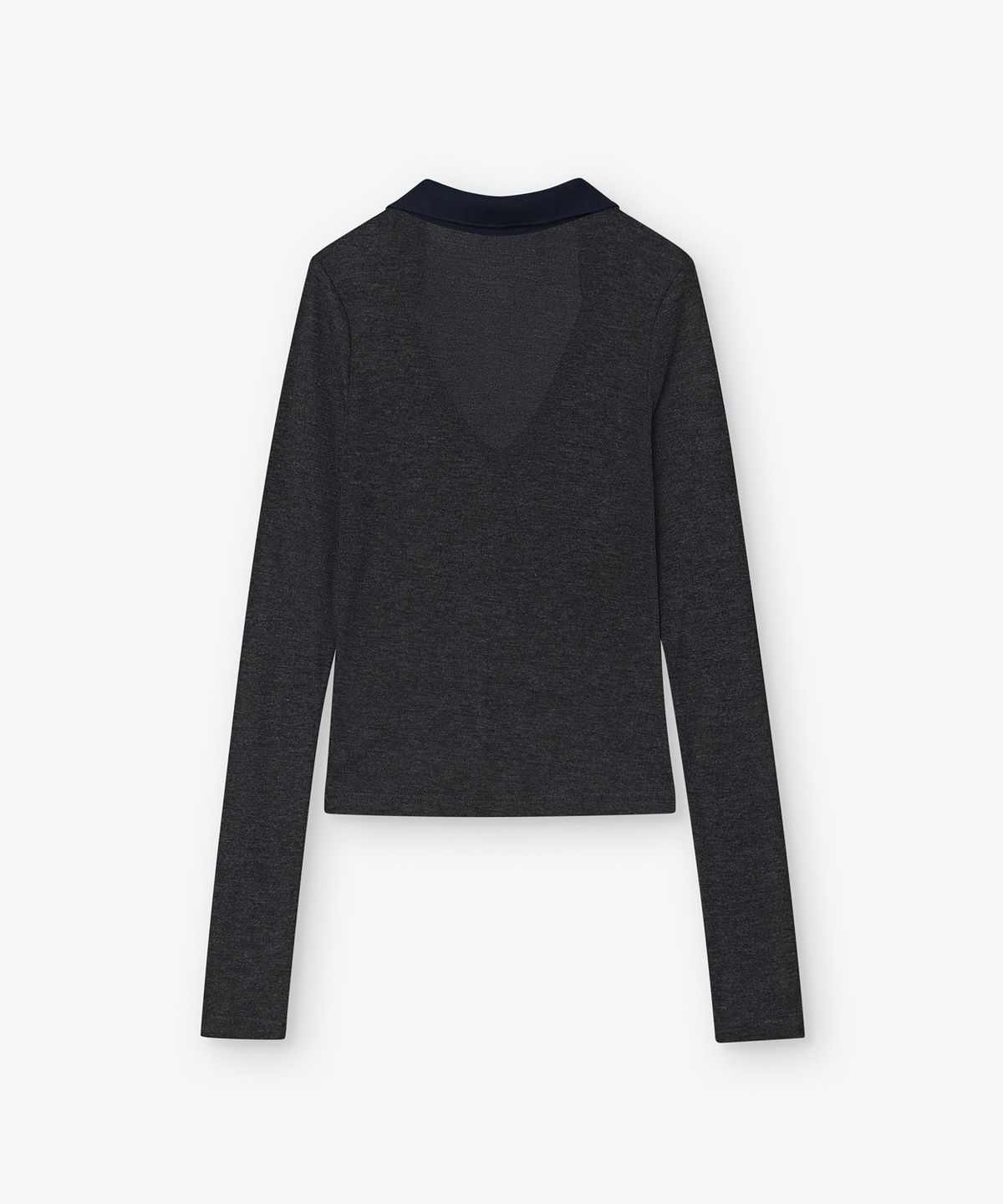 웨스켄(WESKEN) SHEER COLLAR  LONG SLEEVE (CHARCOAL)